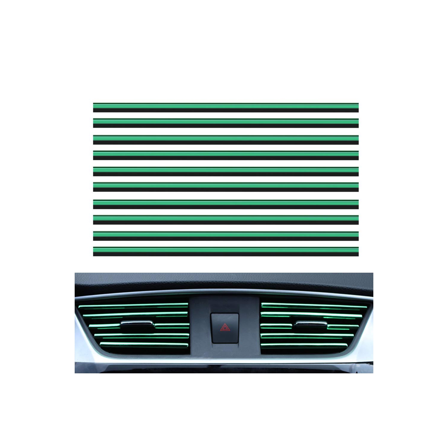 Climatiseur d'auto en PVC, 10 pièces, bande décorative à installer soi-même, bande de garniture en U, bandes décoratives pour voiture, accessoires
