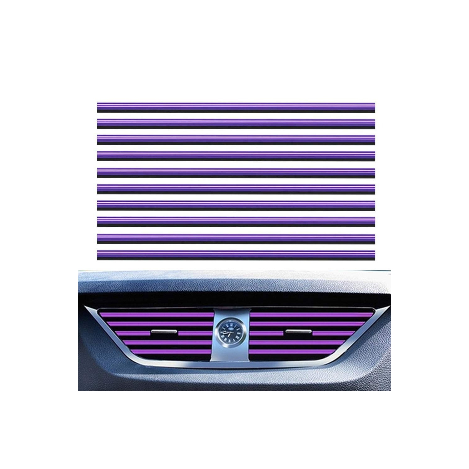 10 pièces PVC climatiseur d'auto bouche d'air bande de garniture décoration à installer soi-même U moulure de moulure de garniture de voiture