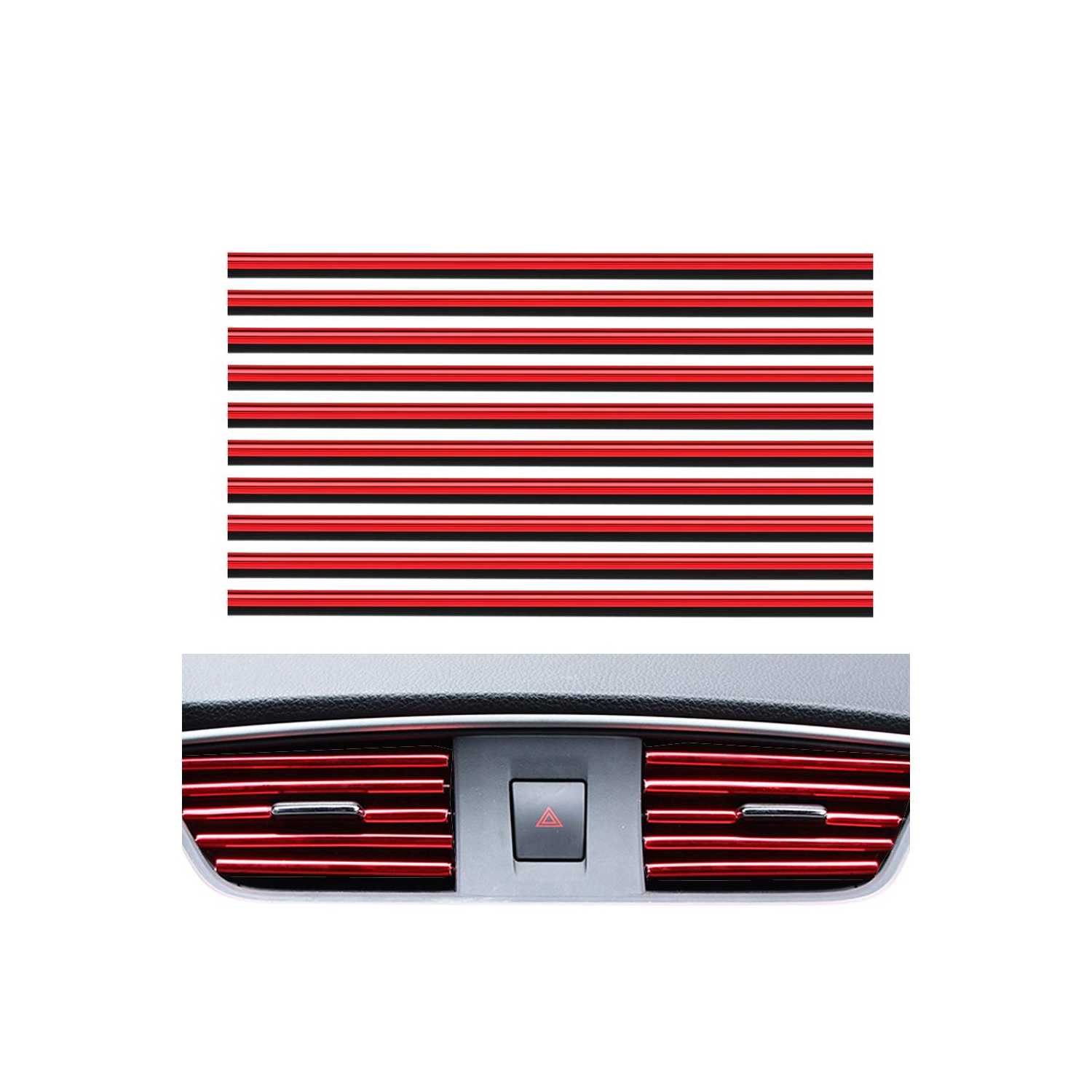 Climatiseur d'auto en PVC, 10 pièces, bande décorative à installer soi-même, bande de garniture en U, bandes décoratives pour voiture, accessoires
