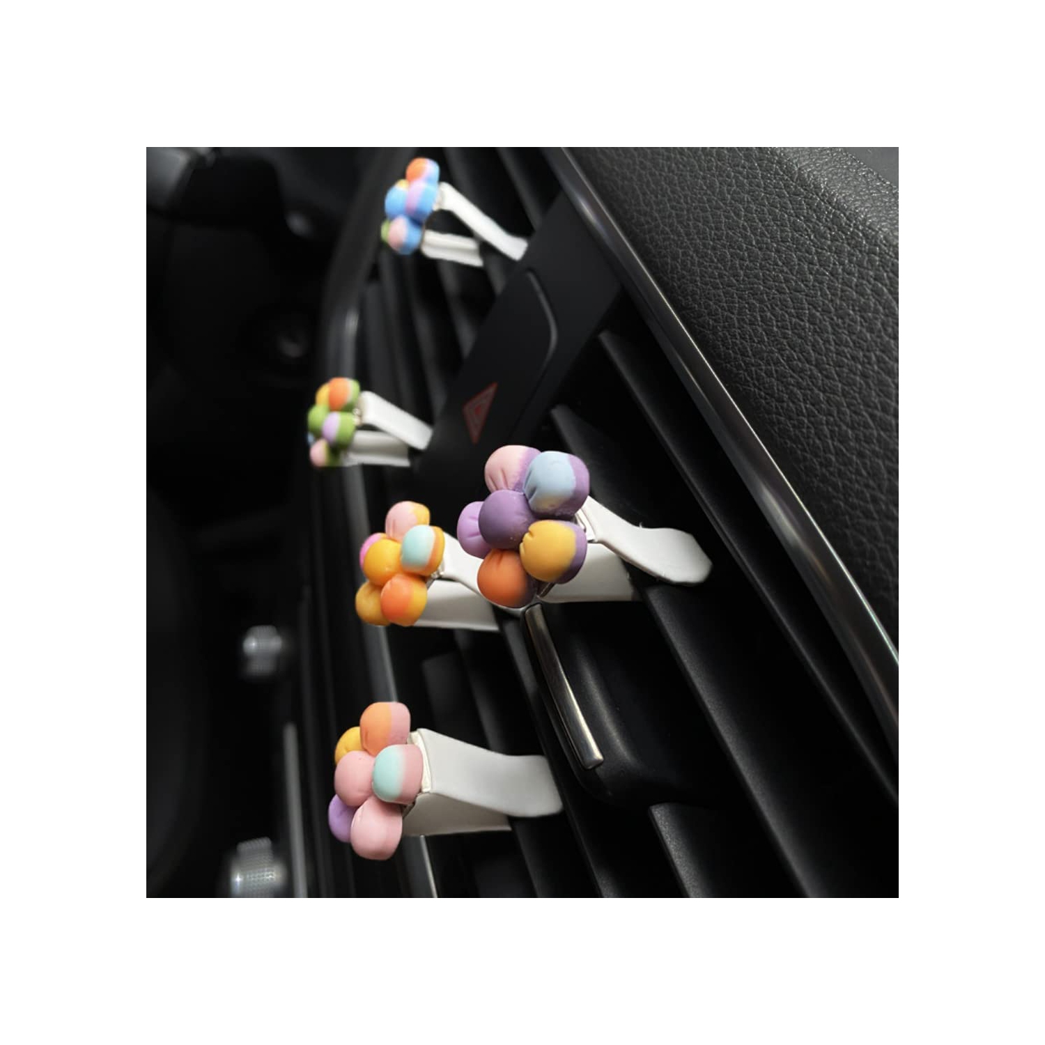 3 PCS Cute Car Air Vent Clips Charm, Automotive Interior Accessories,Pipishoop Cute Flowers Car Air Conditioner Decor, Car Trim Colorful Car Charm
