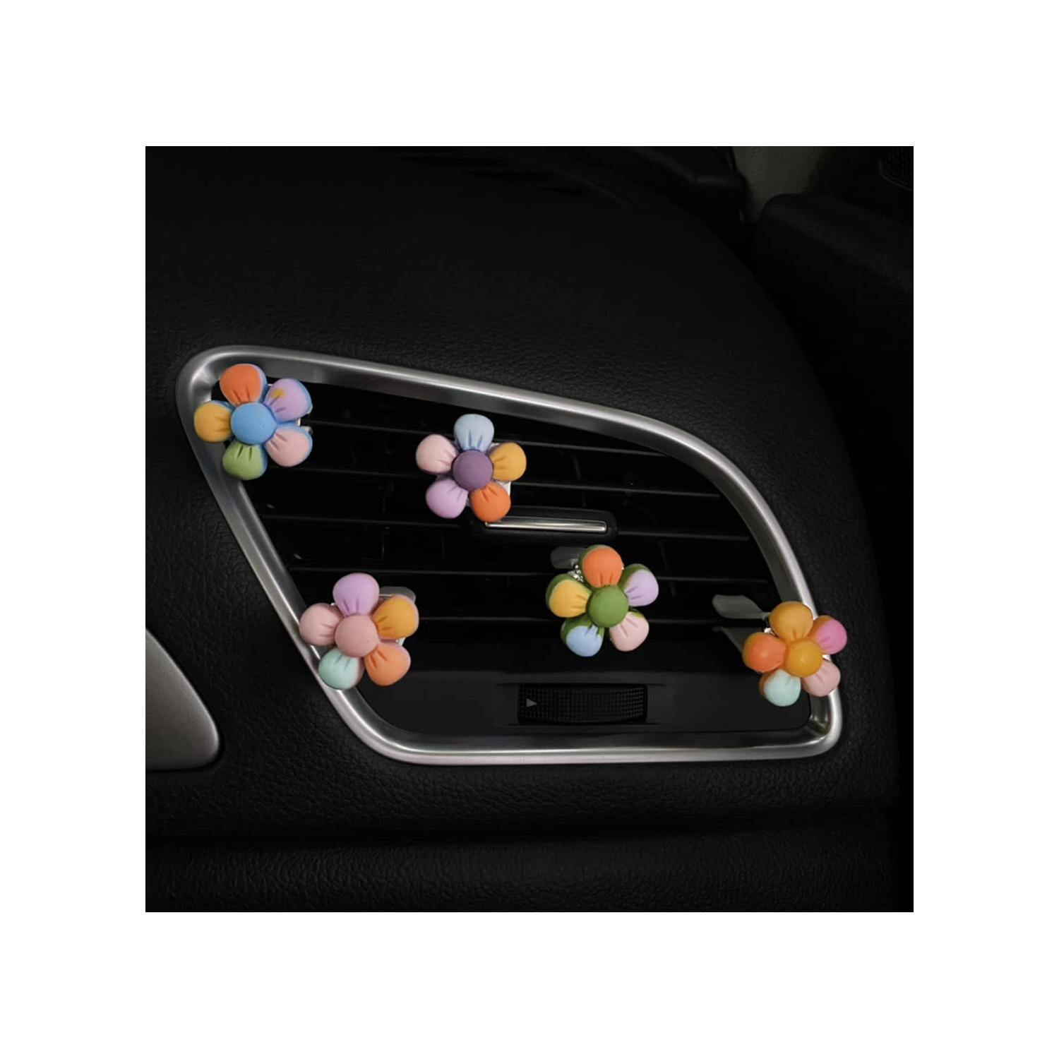 3 PCS Cute Car Air Vent Clips Charm, Automotive Interior Accessories,Pipishoop Cute Flowers Car Air Conditioner Decor, Car Trim Colorful Car Charm