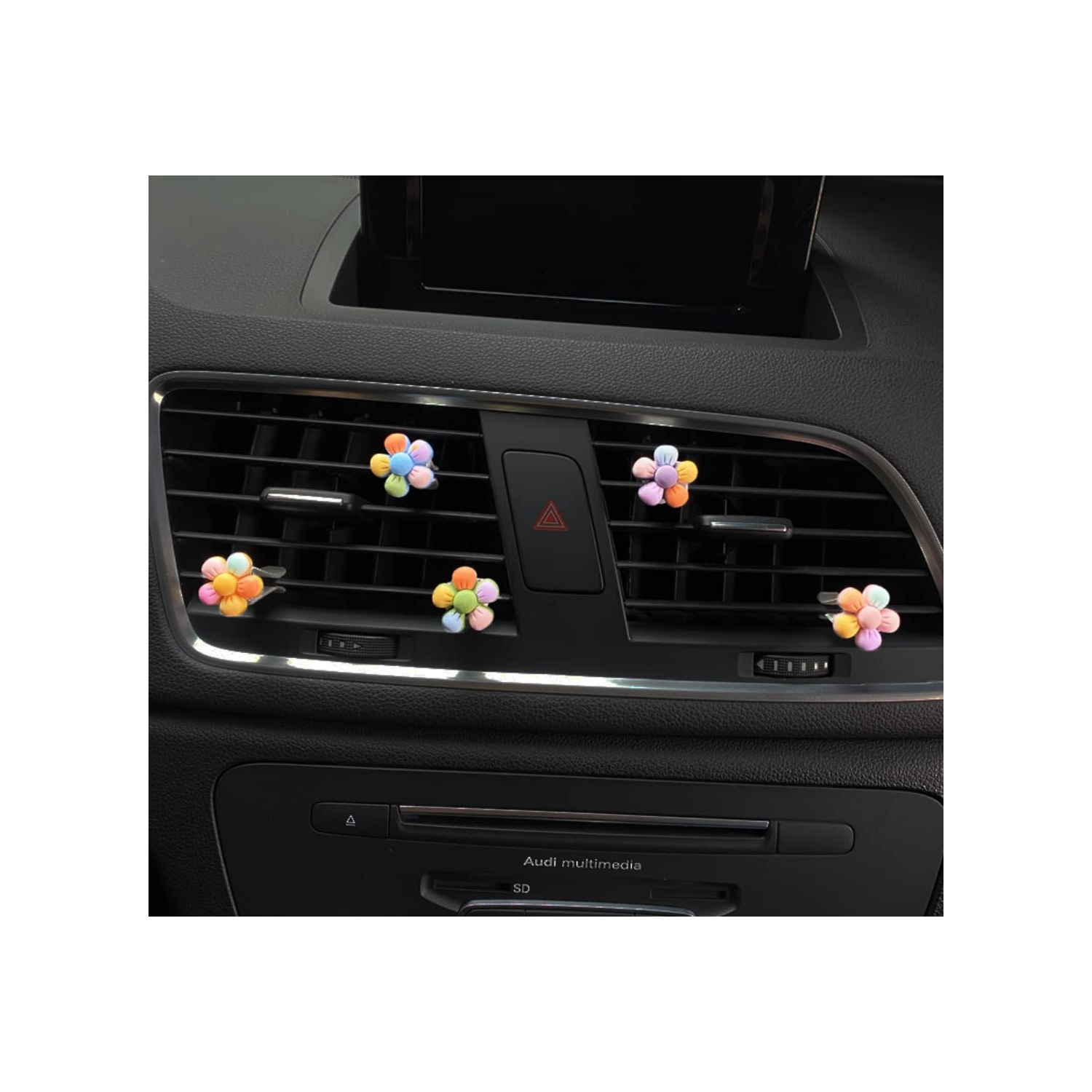 3 PCS Cute Car Air Vent Clips Charm, Automotive Interior Accessories,Pipishoop Cute Flowers Car Air Conditioner Decor, Car Trim Colorful Car Charm