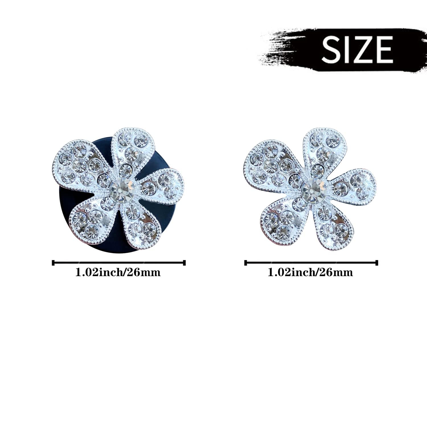 Bling Flower Air Vent Clips, 6 Pcs Cute Daisy Car Air Fresheners Vents Clips Car Diffuser Rhinestone Car Interior Decoration Charm Diamond Car Decor