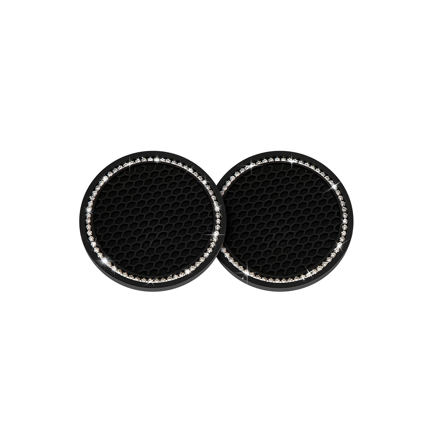 Porte-gobelet d'auto 2 pièces Coasters Rhinestone car Accessoires Glitter car Coasters Bling Cup Mats pour voitures, camions, véhicules
