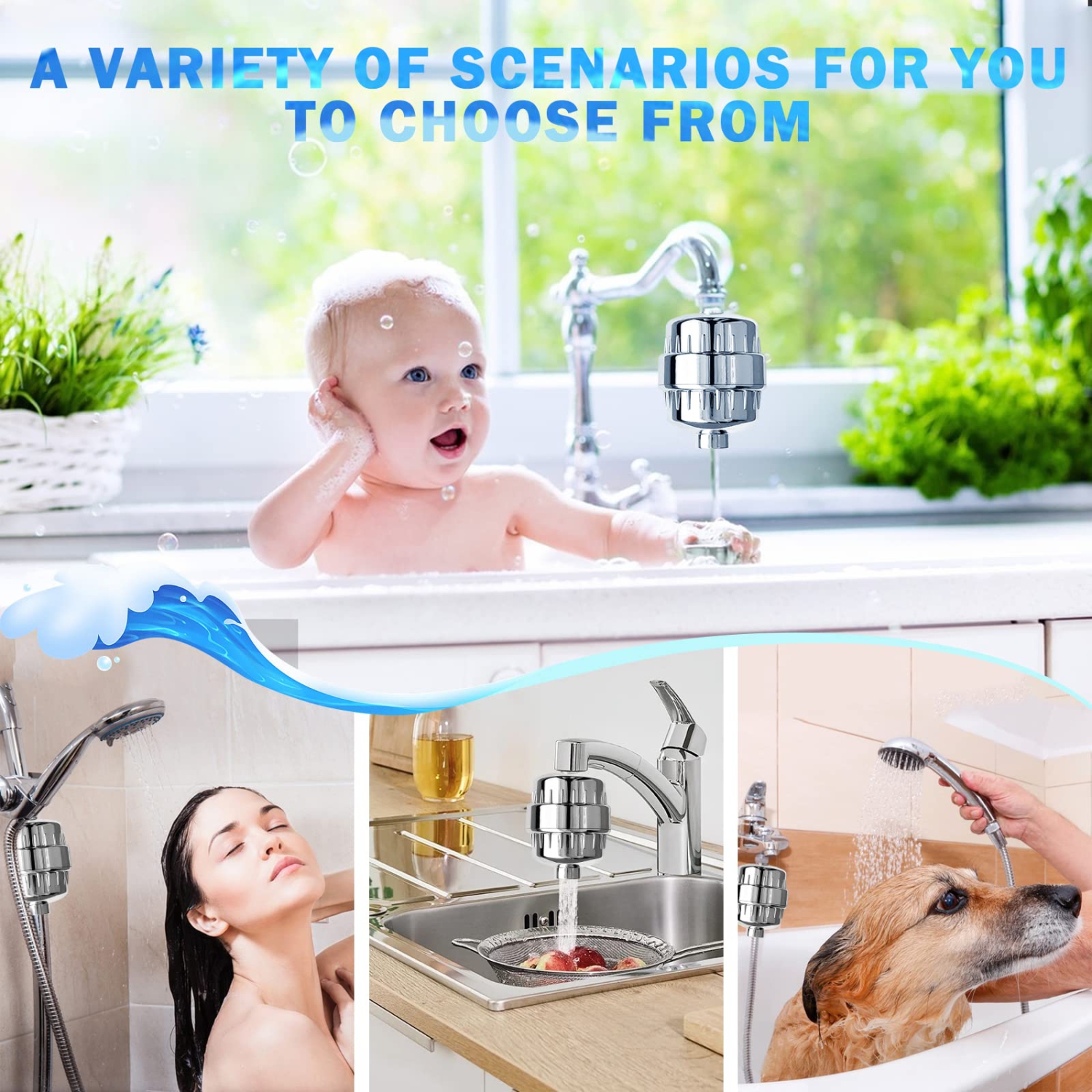 Filtre de douche à 20 niveaux, filtre de douche à eau dure, rendement élevé, adoucisseur d'eau, pour réduire le chlore à eau dure, métal lourd et