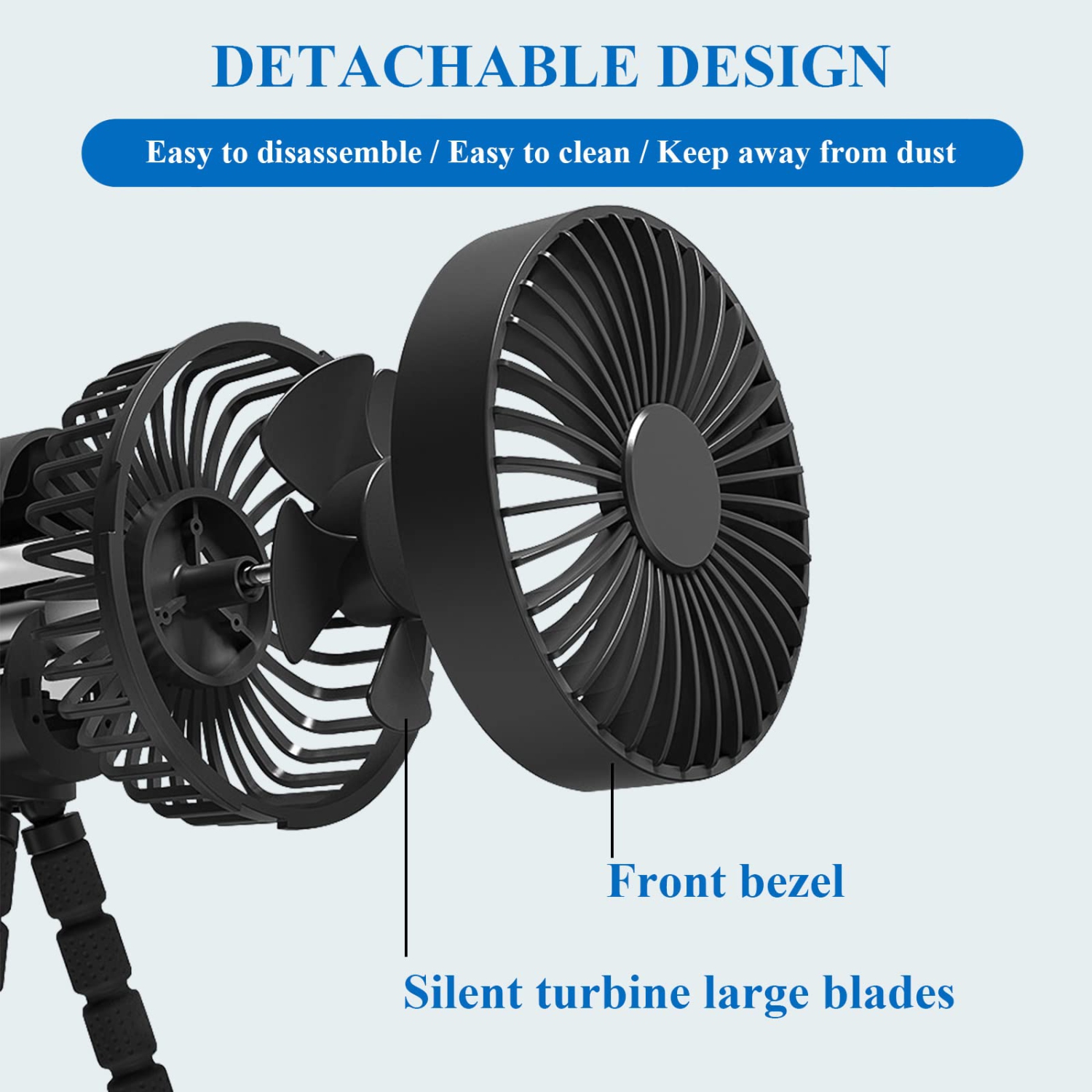 Ventilateur de poussette portatif, ventilateur de poussette à piles pour bébé, ventilateur de ventilateur flexible portatif à 3 vitesses, ventilateur