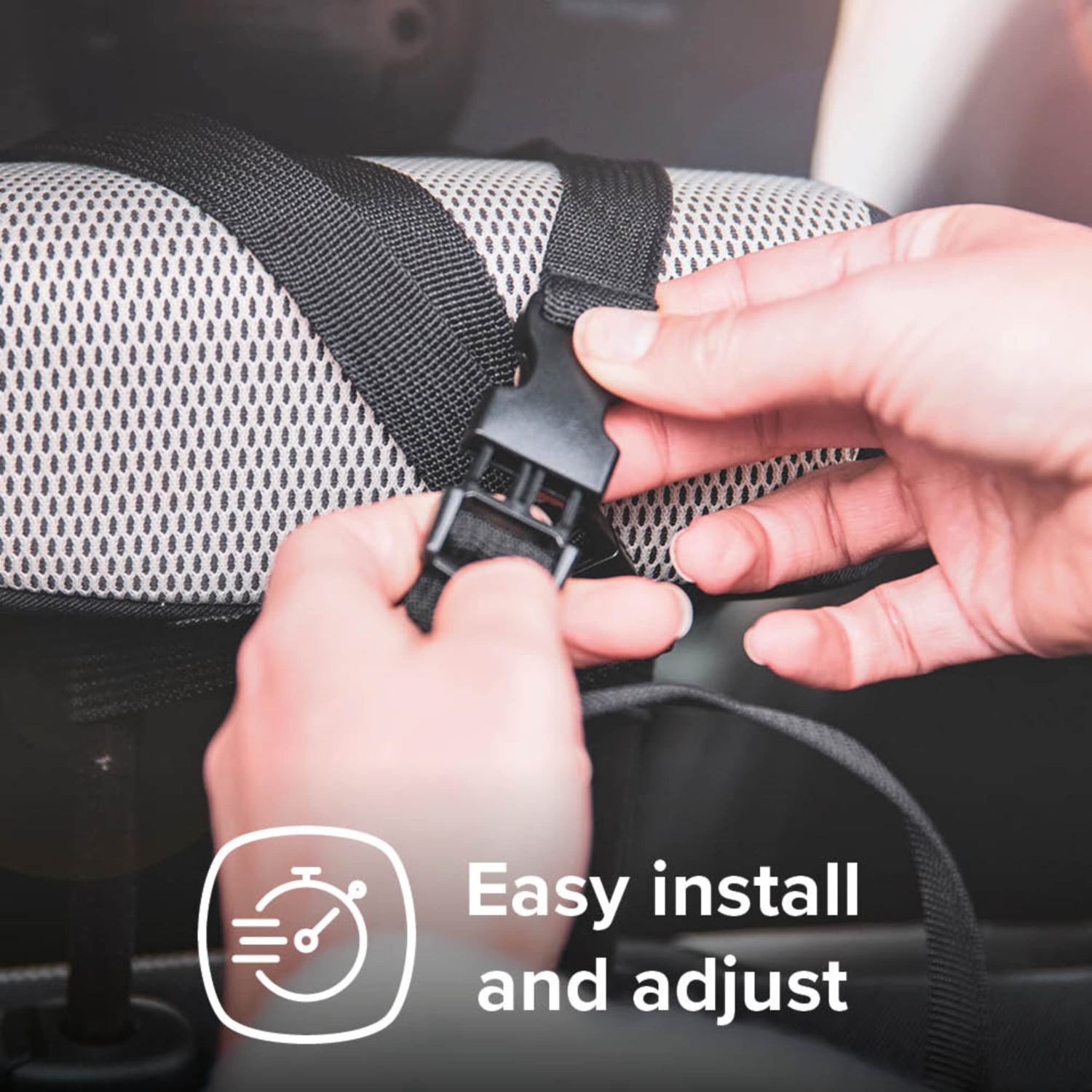 Easy View XXL Baby Car Mirror with Extra Wide View, Safety Car Seat Mirror for Rear Facing Infant with 360 Rotation, LED Night Light, Wide Crystal