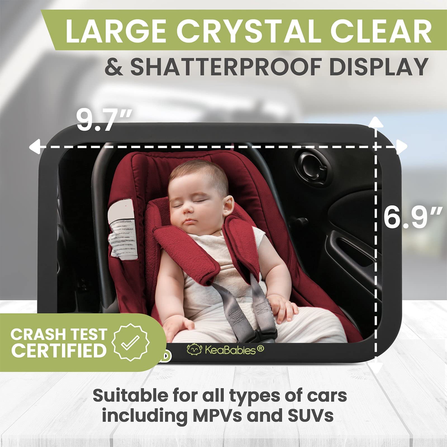 Grand Miroir de Voiture pour Bébé Incassable - Miroir de Sécurité pour  Siège d'Auto pour Bébé, Siège Arrière Orienté vers l'Arrière - Miroirs de  Siège