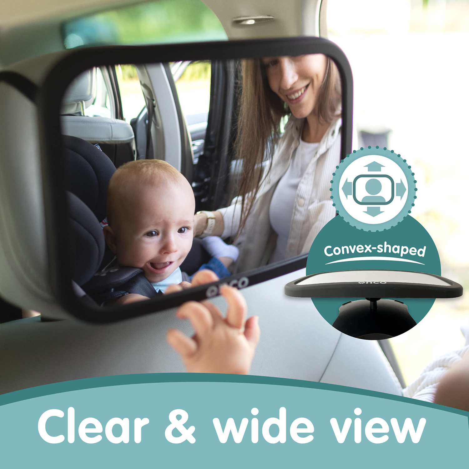 Baby Car Mirror Rear-facing - Car Mirror Baby Rear Facing Seat, Baby Essentials for Newborn, 100% Shatterproof Baby Mirror for Car, 360 degree Car