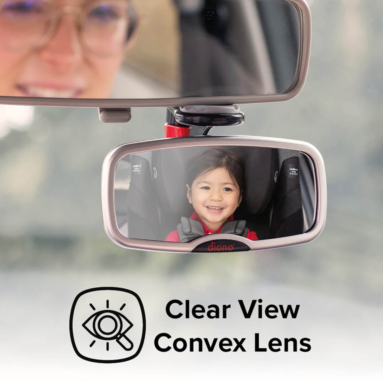 Rétroviseur de bébé See Me Too orienté vers l'avant pour l'auto, rétroviseur de conducteur entièrement réglable avec vue large transparente,