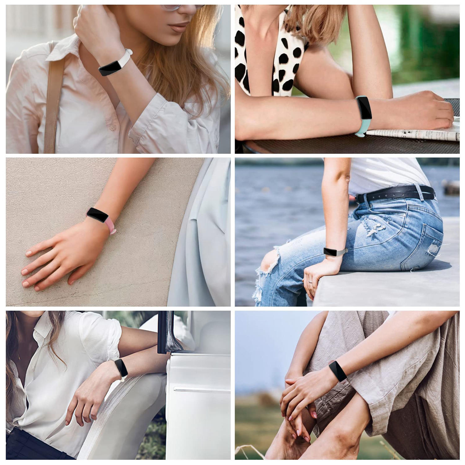 Bracelets cuir compatible avec Inspire 3 Fitbit, Inspire 2, Inspire HR et Inspire Band for Women, bracelets cuir souple remplacement accessoires