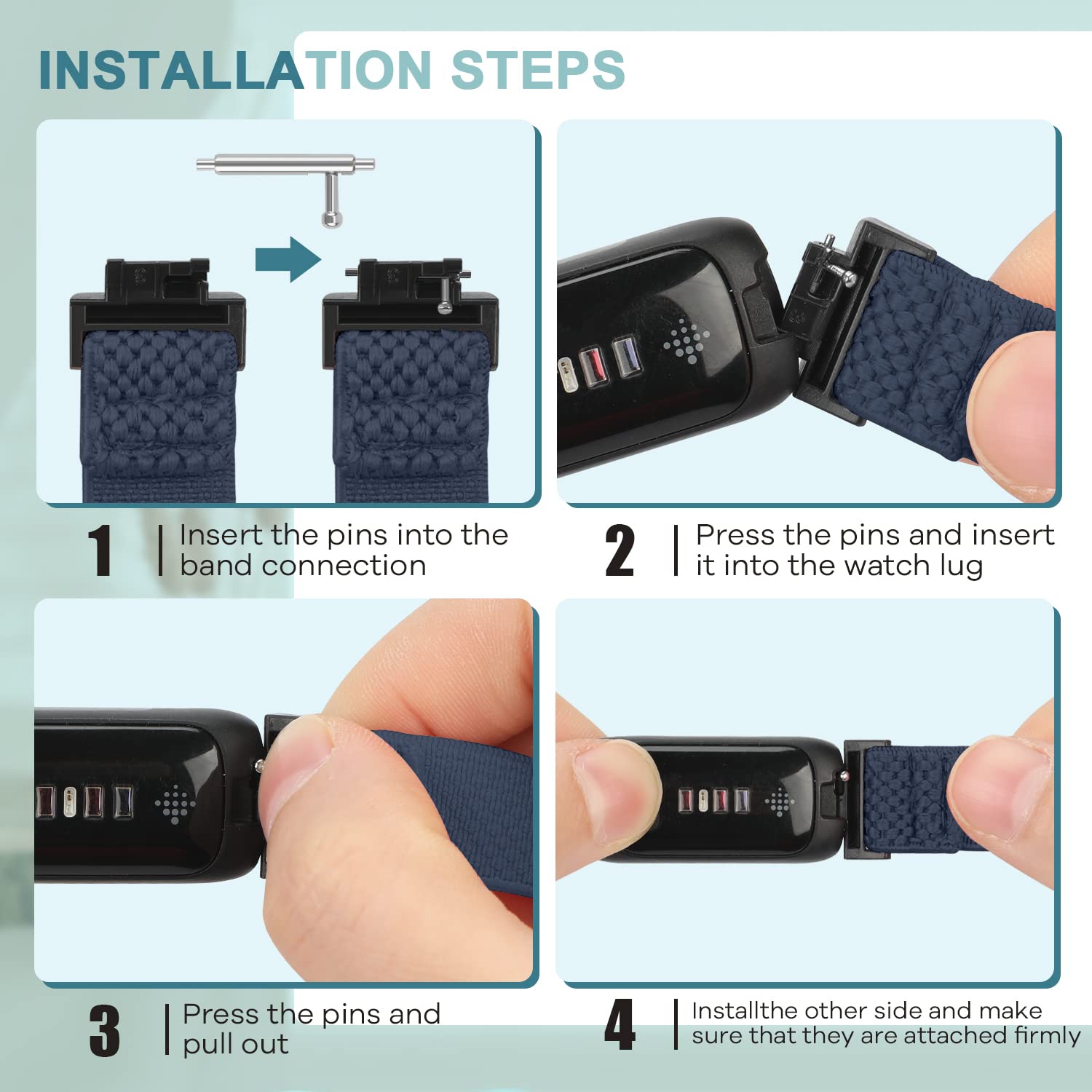 Elastic Nylon Sport Bands for Fitbit Inspire 3/Inspire 2/Inspire/Inspire HR/Ace 3/Ace 2 Women Men Kids, Adjustable Stretchy Comfortable Nylon