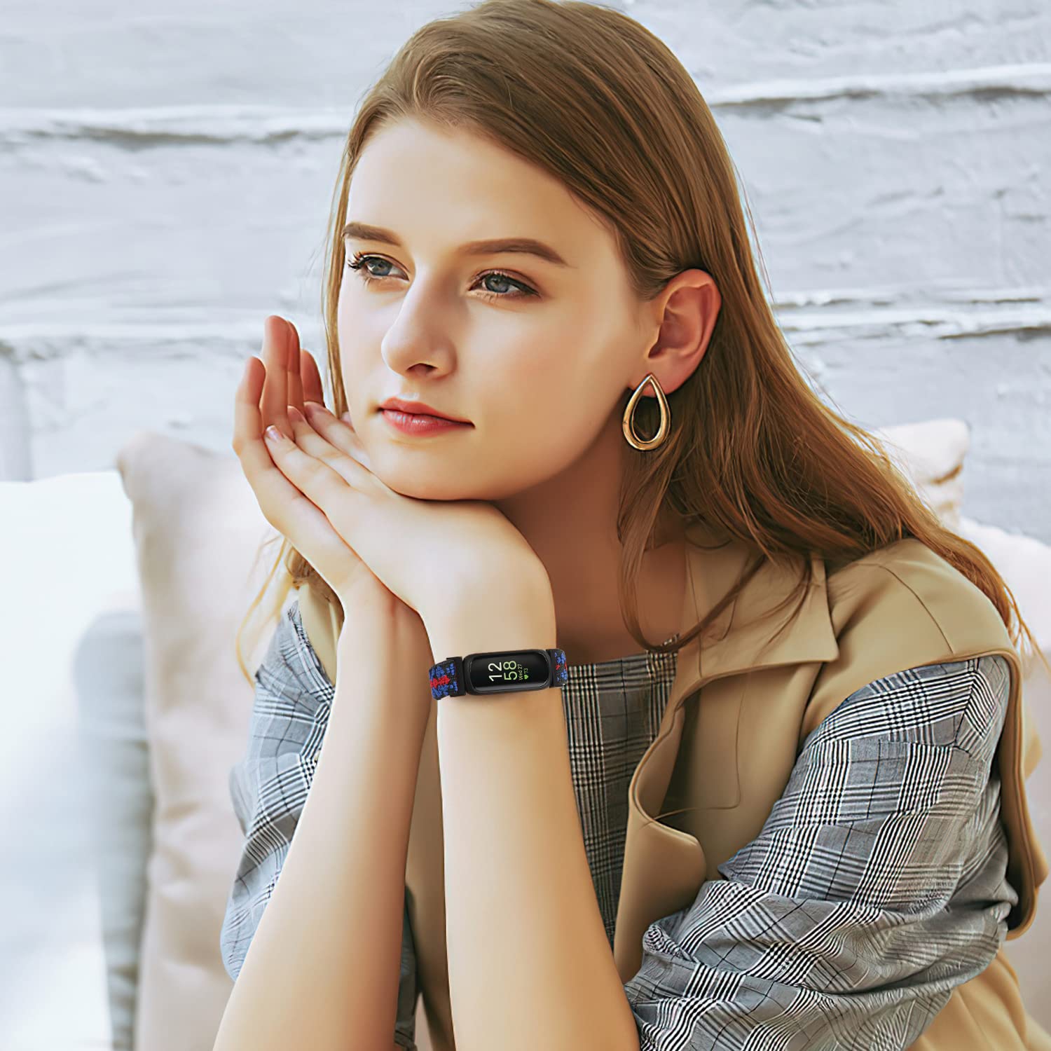 Elastic Nylon Sport Bands for Fitbit Inspire 3/Inspire 2/Inspire/Inspire HR/Ace 3/Ace 2 Women Men Kids, Adjustable Stretchy Comfortable Nylon