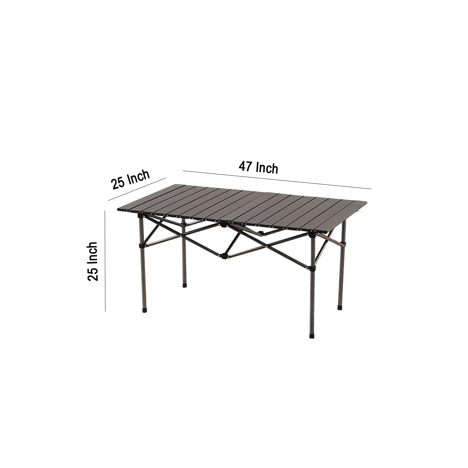 Grande table de camping pliante portative en aluminium de transport rigide et léger d'axGear