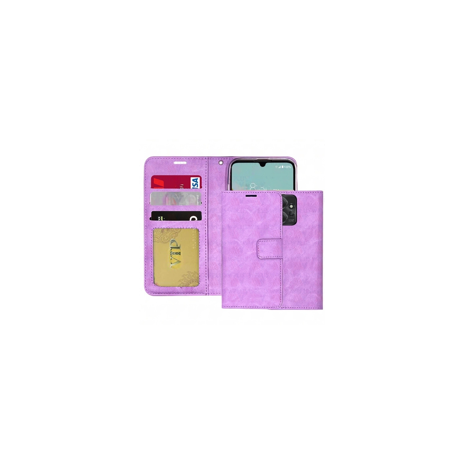 [CS] Motorola Moto G Power 5G 2023 / Moto G 5G 2023 Case, Magnetic Leather Folio Wallet Flip Case Cover with Card Slot, Purple