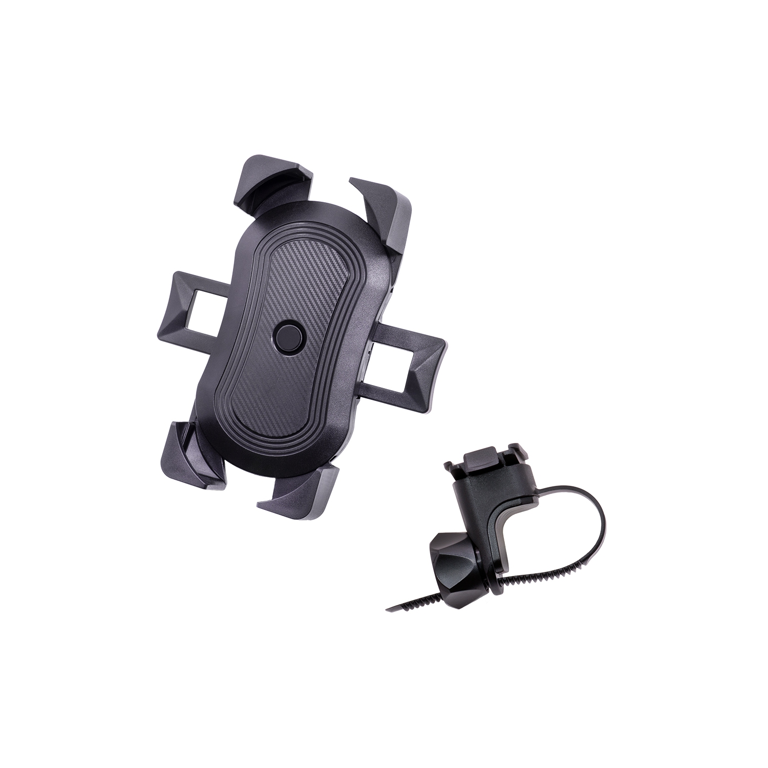 Handlebar Phone Holder 360 Degree Rotation ONE-Click Release & Lock Stainless Steel Clamp Arms Anti-Slip Cellphone Mount Compatible with Any