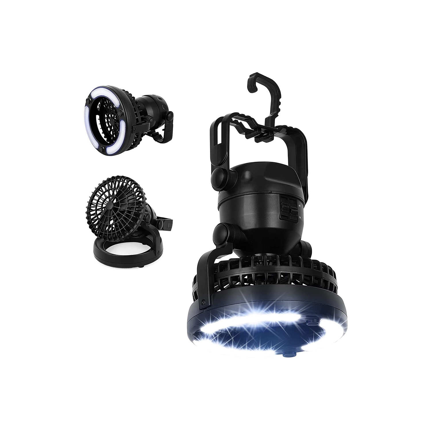 Portable 2 in 1 LED Camping Lantern with Ceiling Fan, 2-in-1 18 LED Hanging Tent Light and Air Flow Fan - Emergency Kit for Outdoor Activities,