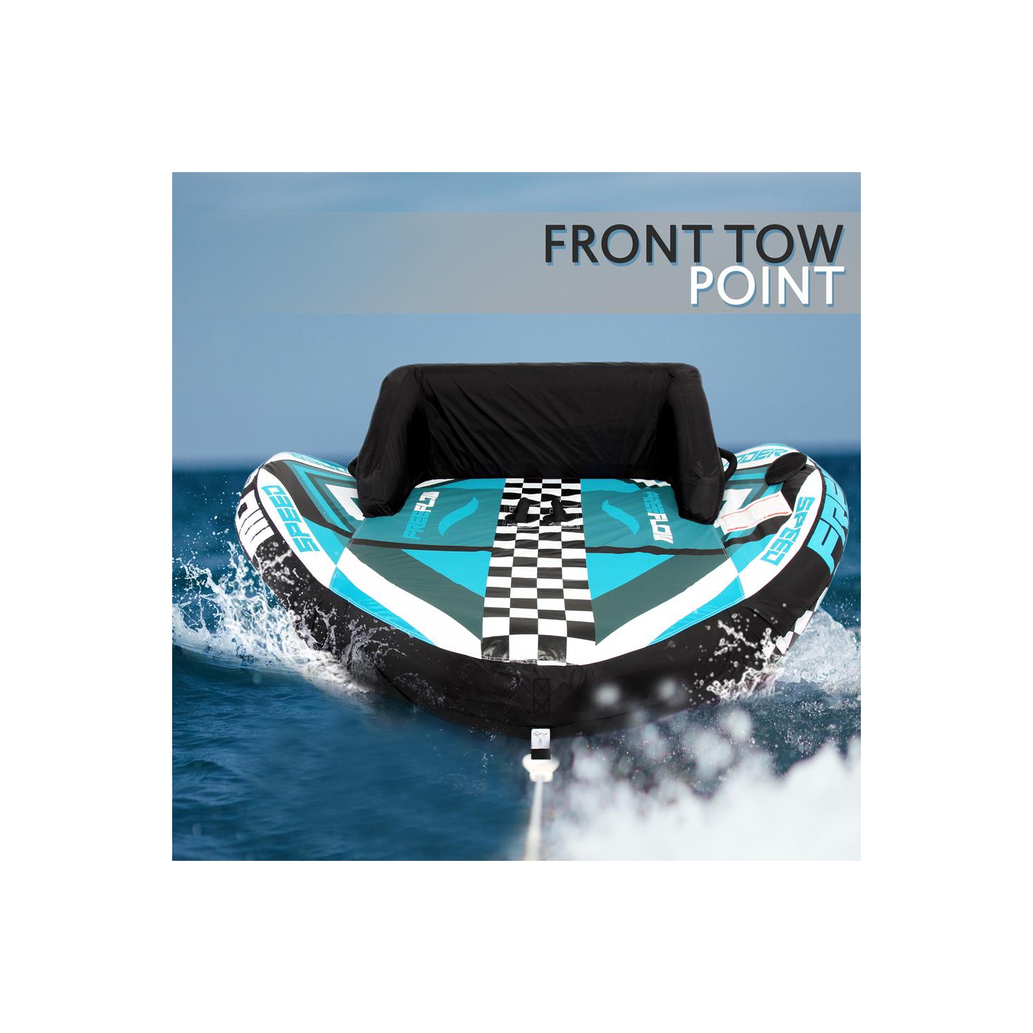SereneLife Heavy-Duty Inflatable Towable Booster Tube - Water Tube Boating Float Tow Raft, Watersports Inflatable Pull Boats/Tubes/Towables w/Foam