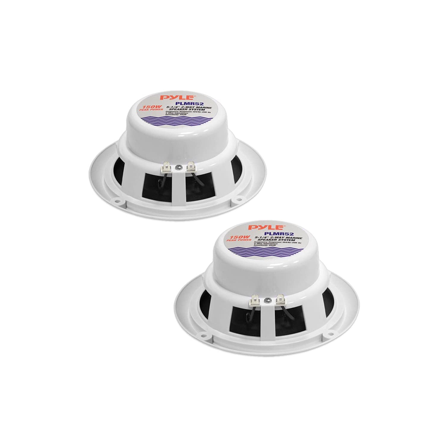 Pyle 5.25 Inch Dual Marine Speakers - 2 Way Waterproof&Weather Resistant Outdoor Audio Stereo Sound System with 150 Watt Power, Cloth Surround and
