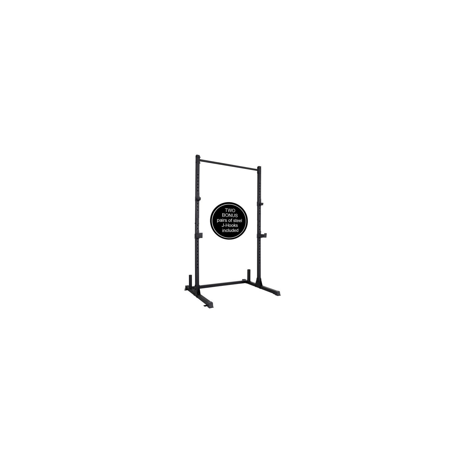 Squat Rack 800 LB Capacity 2"x 2" Steel Power Cage Exercise Stand with 2 J-Hooks for Bench Press, Weightlifting and Strength Training