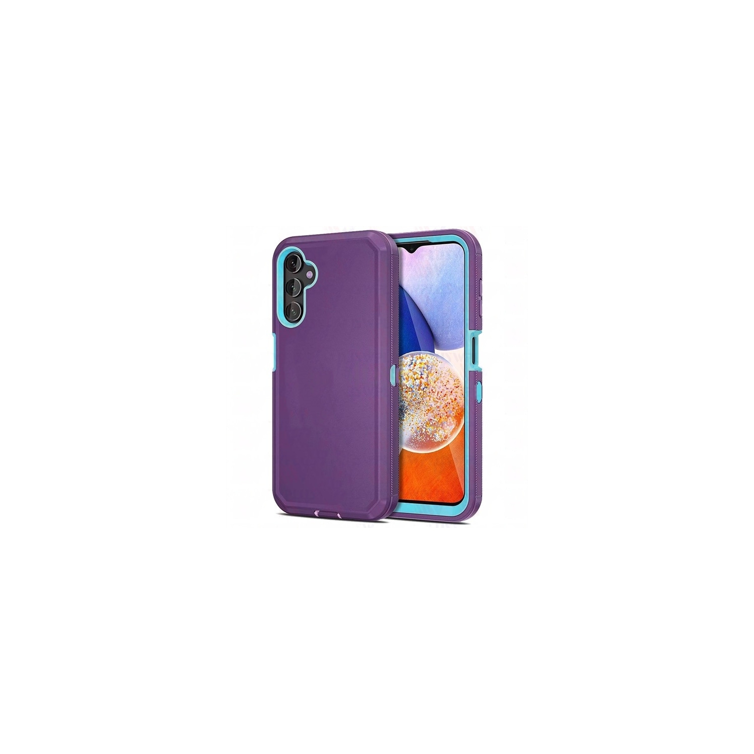 【CSmart】 Triple 3 Layers Shockproof Heavy Duty Defender Hard Case for Samsung Galaxy A54 5G, Purple