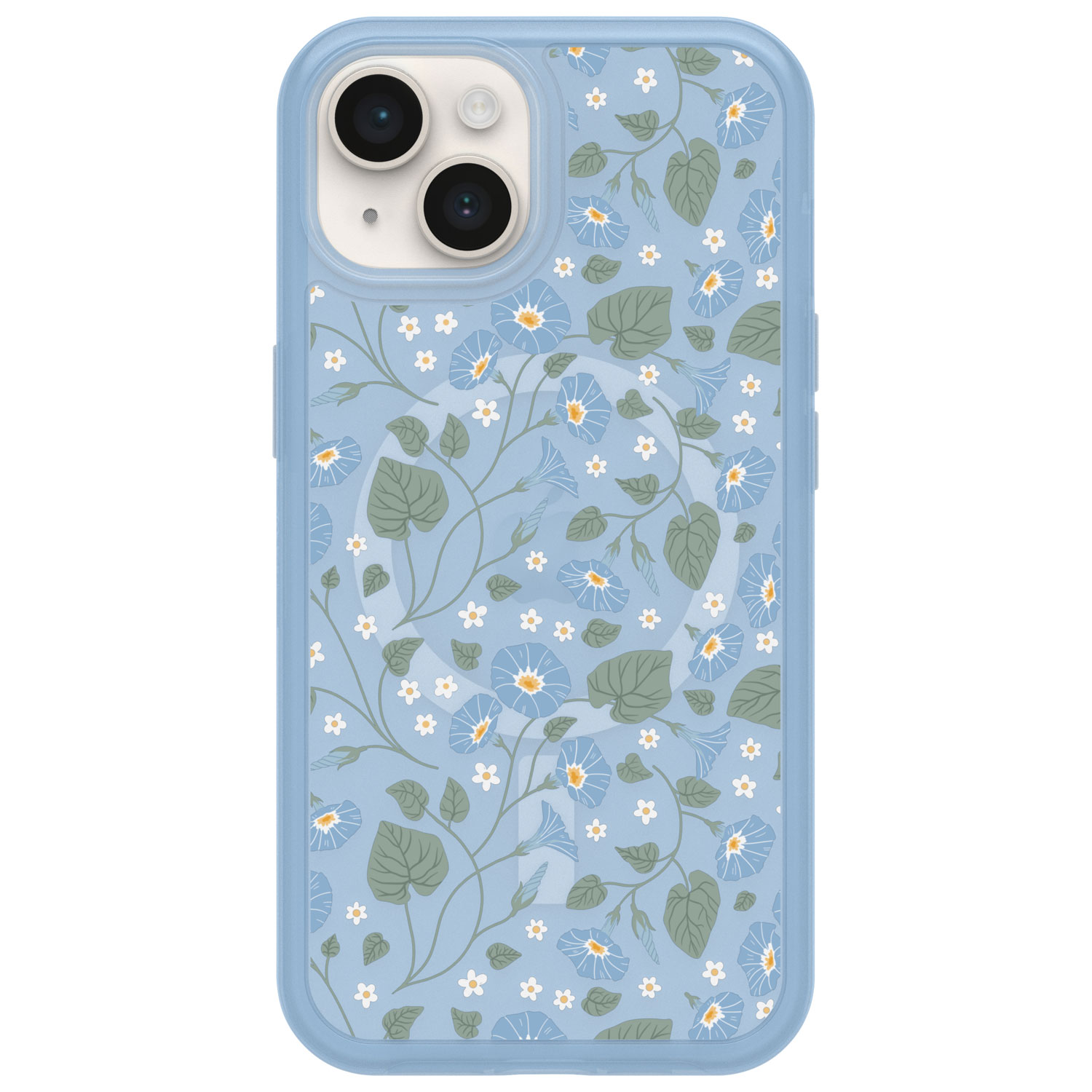 OtterBox Symmetry Fitted Hard Shell Case with MagSafe for iPhone 15/14/13 - Blue/Floral