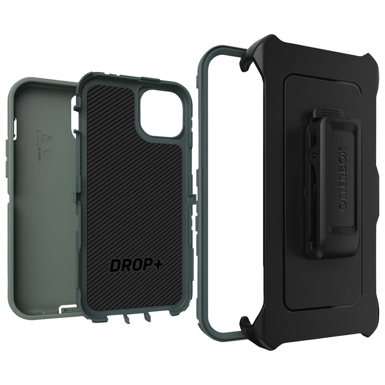 Étui rigide ajusté Defender d'OtterBox pour iPhone 15 Plus - Vert
