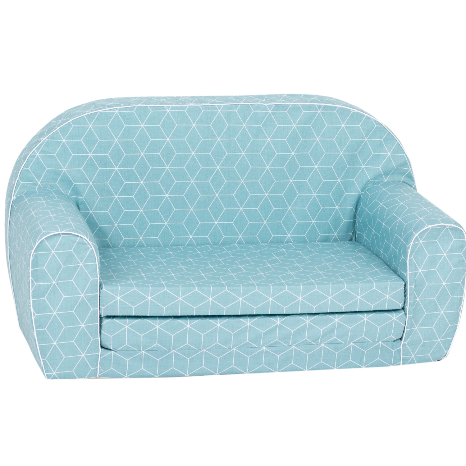 Canapé d'enfant Delsit pour tout-petits - divan convertible en mousse 2 en 1, fauteuil confortable rabattable pour enfants, fabriqué en Europe