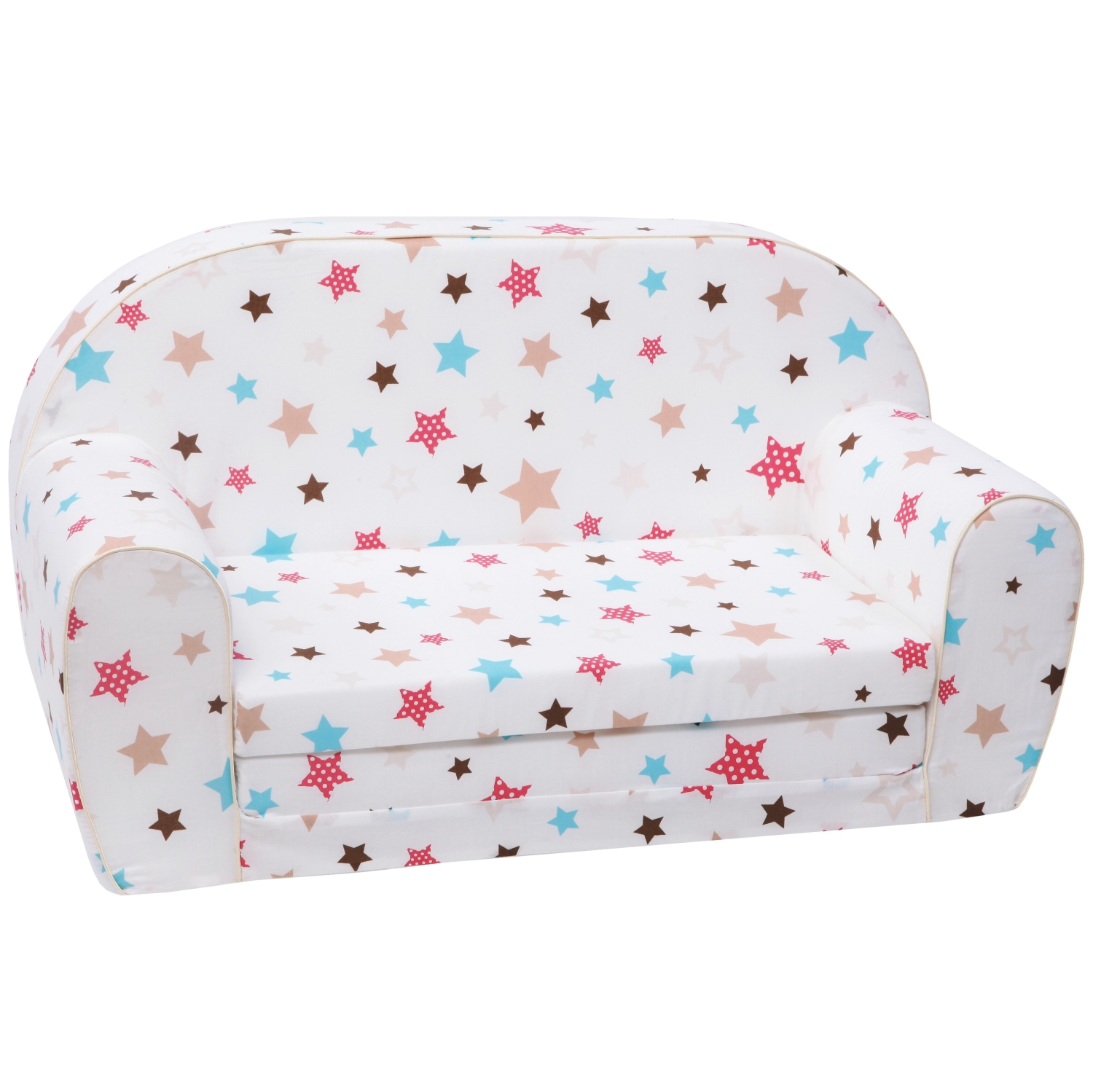 Canapé d'enfant Delsit pour tout-petits - divan convertible en mousse 2 en 1, fauteuil confortable rabattable pour enfants, fabriqué en Europe