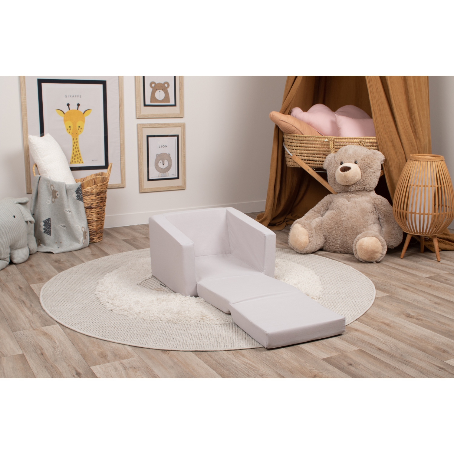 Delsit Kids Couch for Toddlers - 2 in 1 Convertible Foam Armchair to Lounger, Comfy Flip Out Lounge Chair, Sofa for Children, Made in Europe