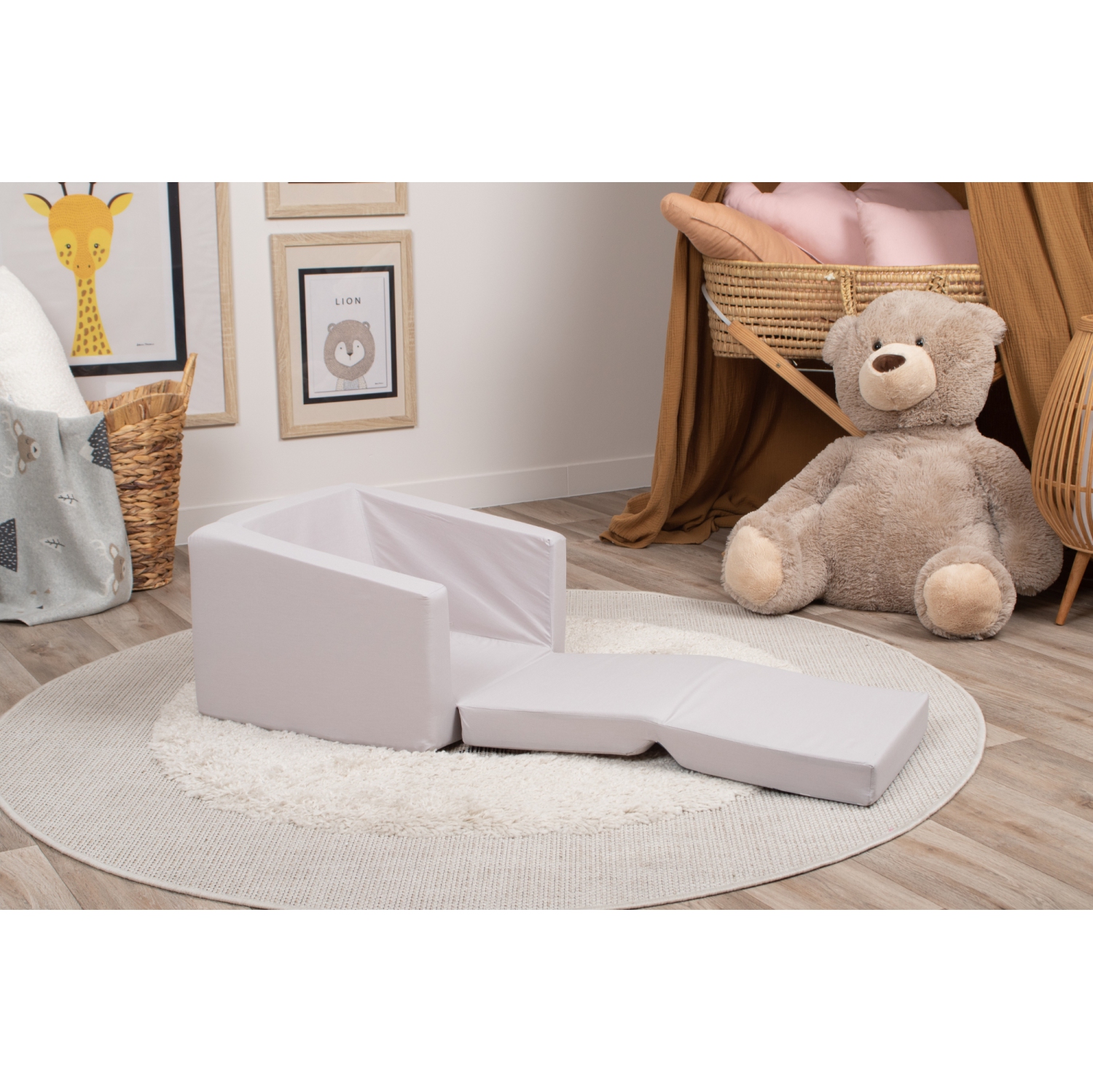 Delsit Kids Couch for Toddlers - 2 in 1 Convertible Foam Armchair to Lounger, Comfy Flip Out Lounge Chair, Sofa for Children, Made in Europe