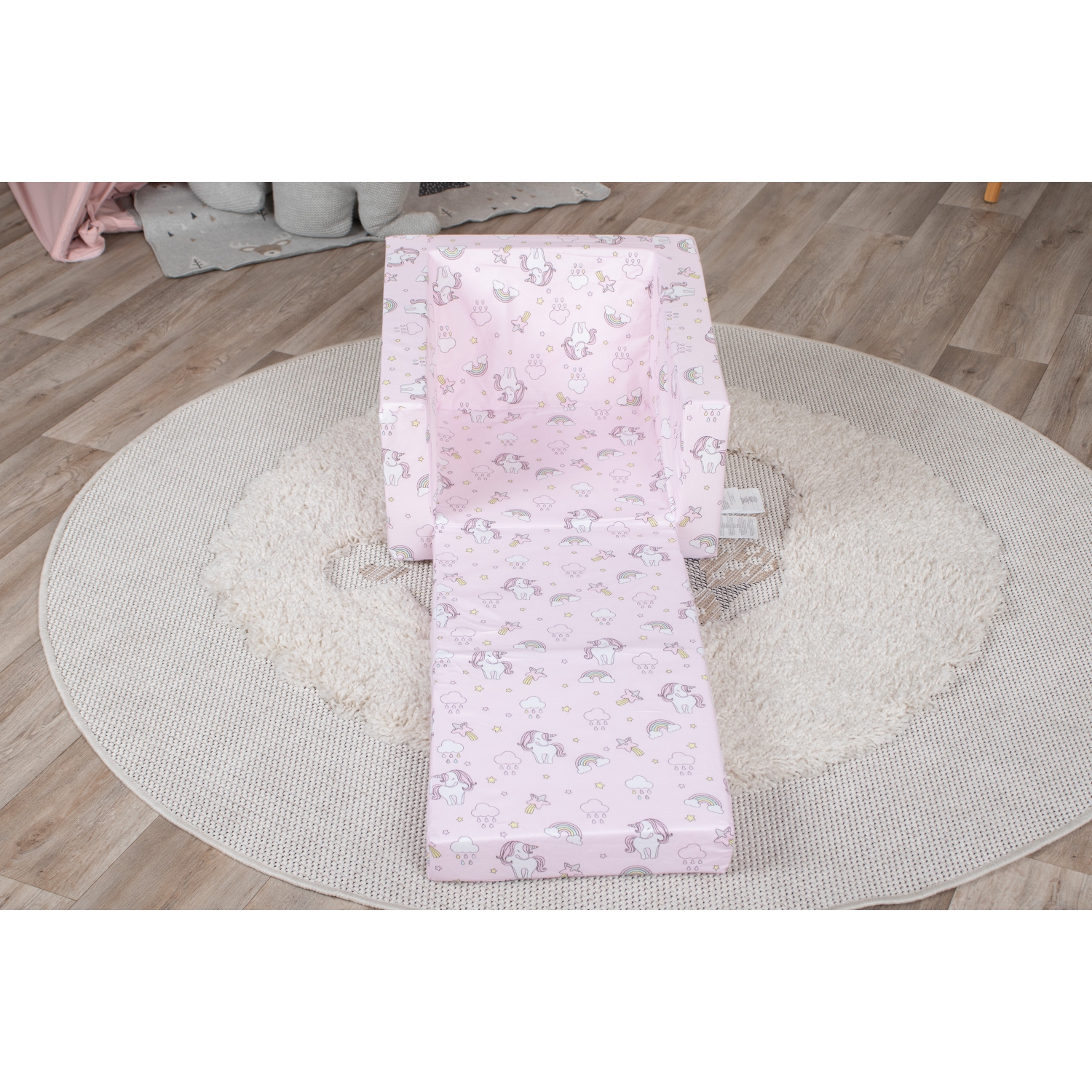 Delsit Kids Couch for Toddlers - 2 in 1 Convertible Foam Armchair to Lounger, Comfy Flip Out Lounge Chair, Sofa for Children, Made in Europe