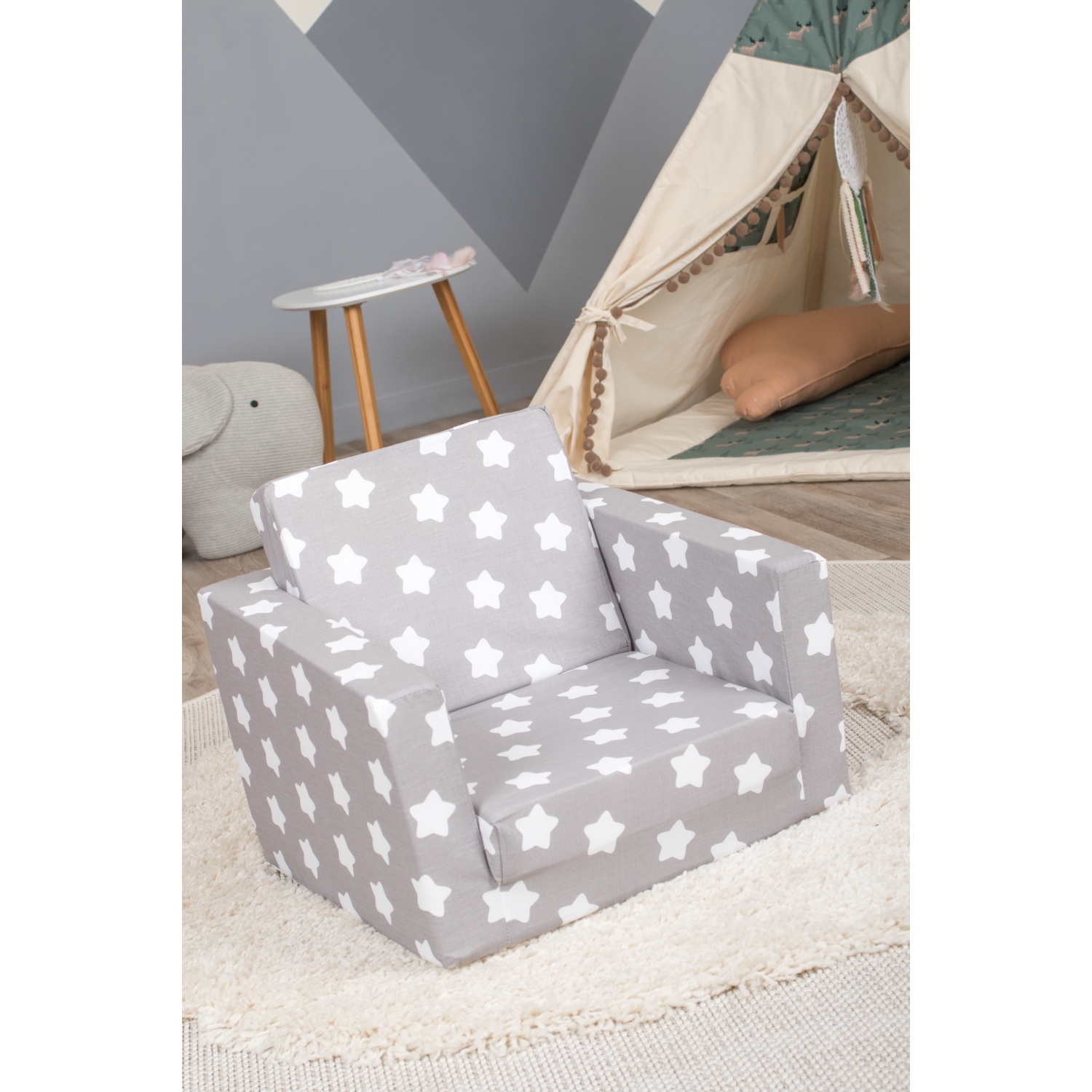 Delsit Kids Couch for Toddlers - 2 in 1 Convertible Foam Armchair to Lounger, Comfy Flip Out Lounge Chair, Sofa for Children, Made in Europe