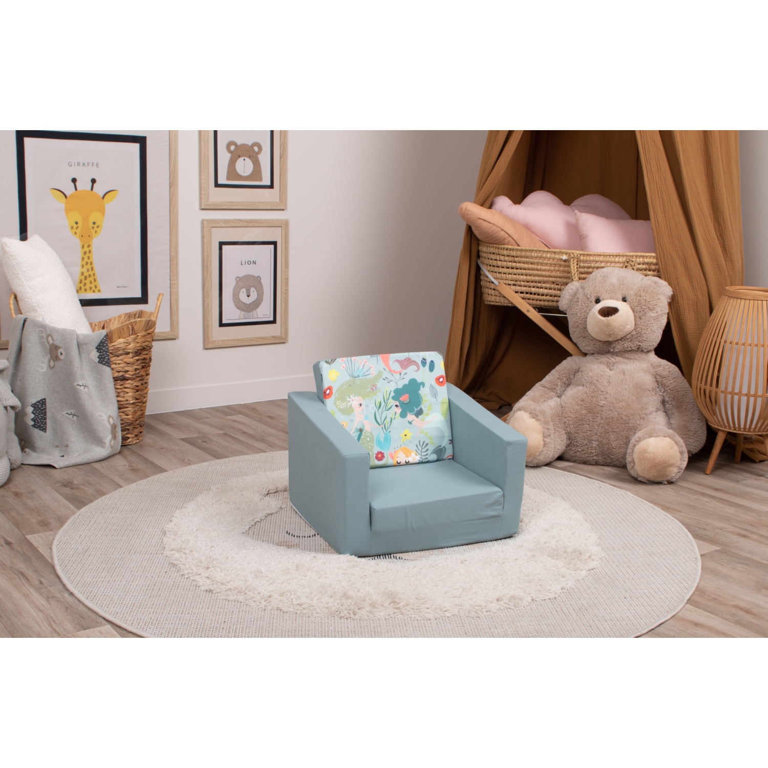 Delsit Kids Couch for Toddlers - 2 in 1 Convertible Foam Armchair to Lounger, Comfy Flip Out Lounge Chair, Sofa for Children, Made in Europe