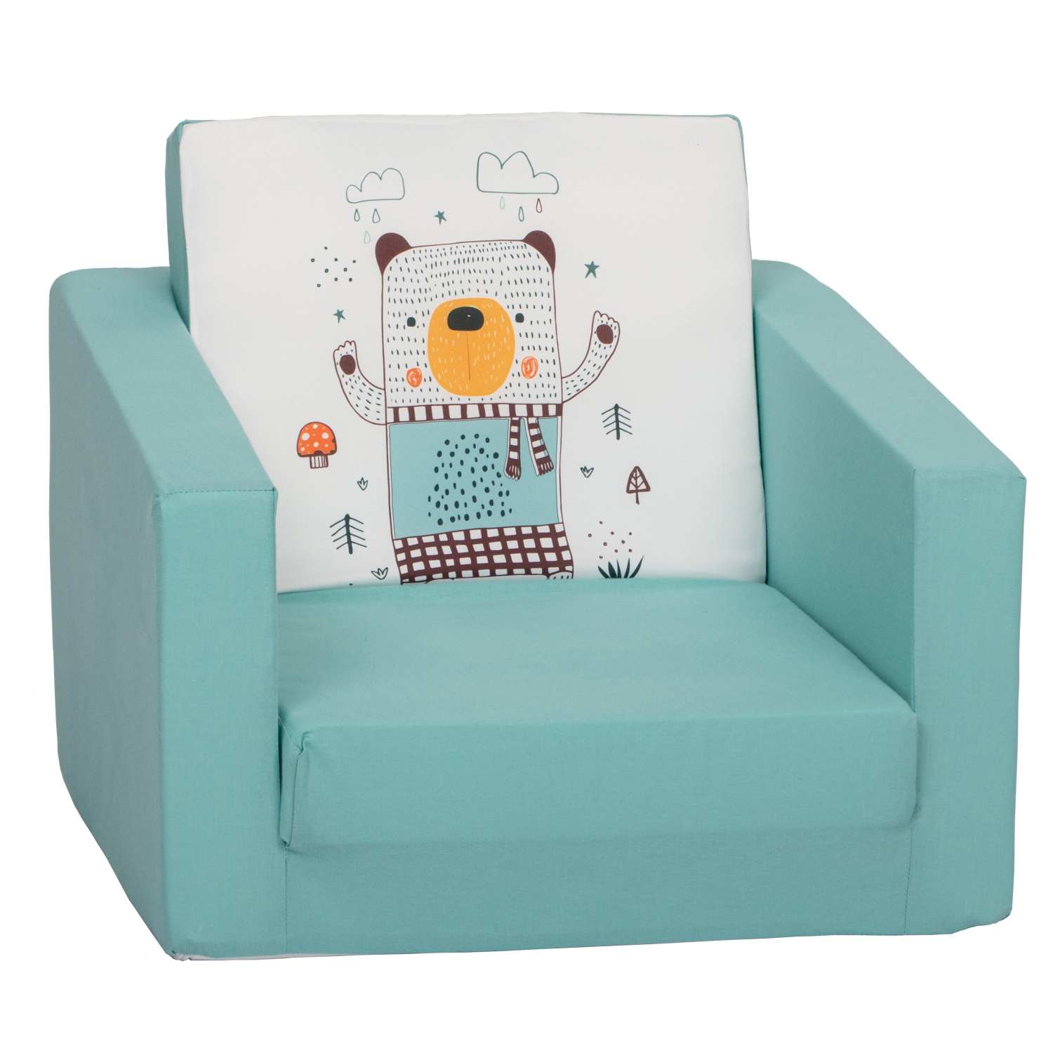 Delsit Kids Couch for Toddlers - 2 in 1 Convertible Foam Armchair to Lounger, Comfy Flip Out Lounge Chair, Sofa for Children, Made in Europe