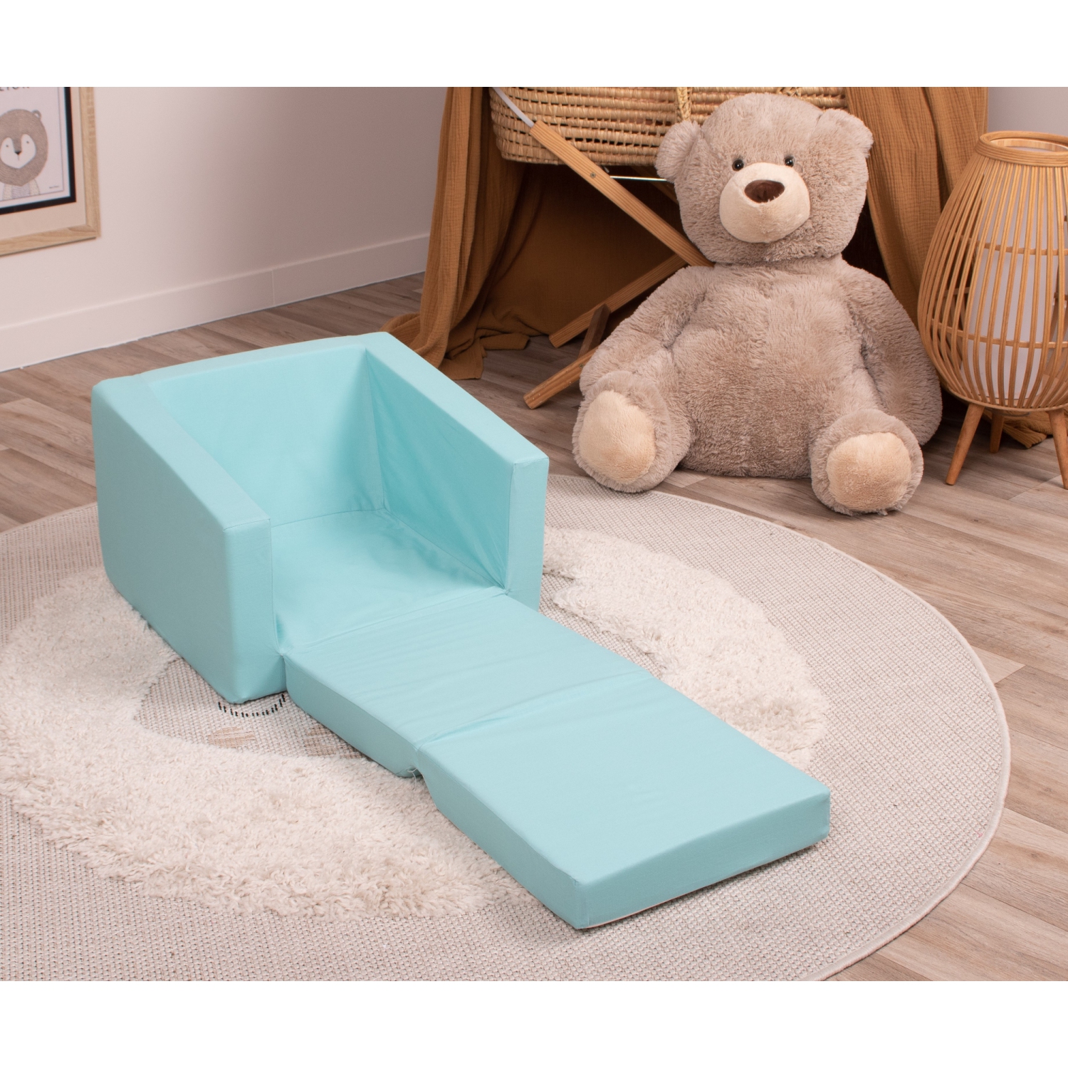 Delsit Kids Couch for Toddlers - 2 in 1 Convertible Foam Armchair to Lounger, Comfy Flip Out Lounge Chair, Sofa for Children, Made in Europe