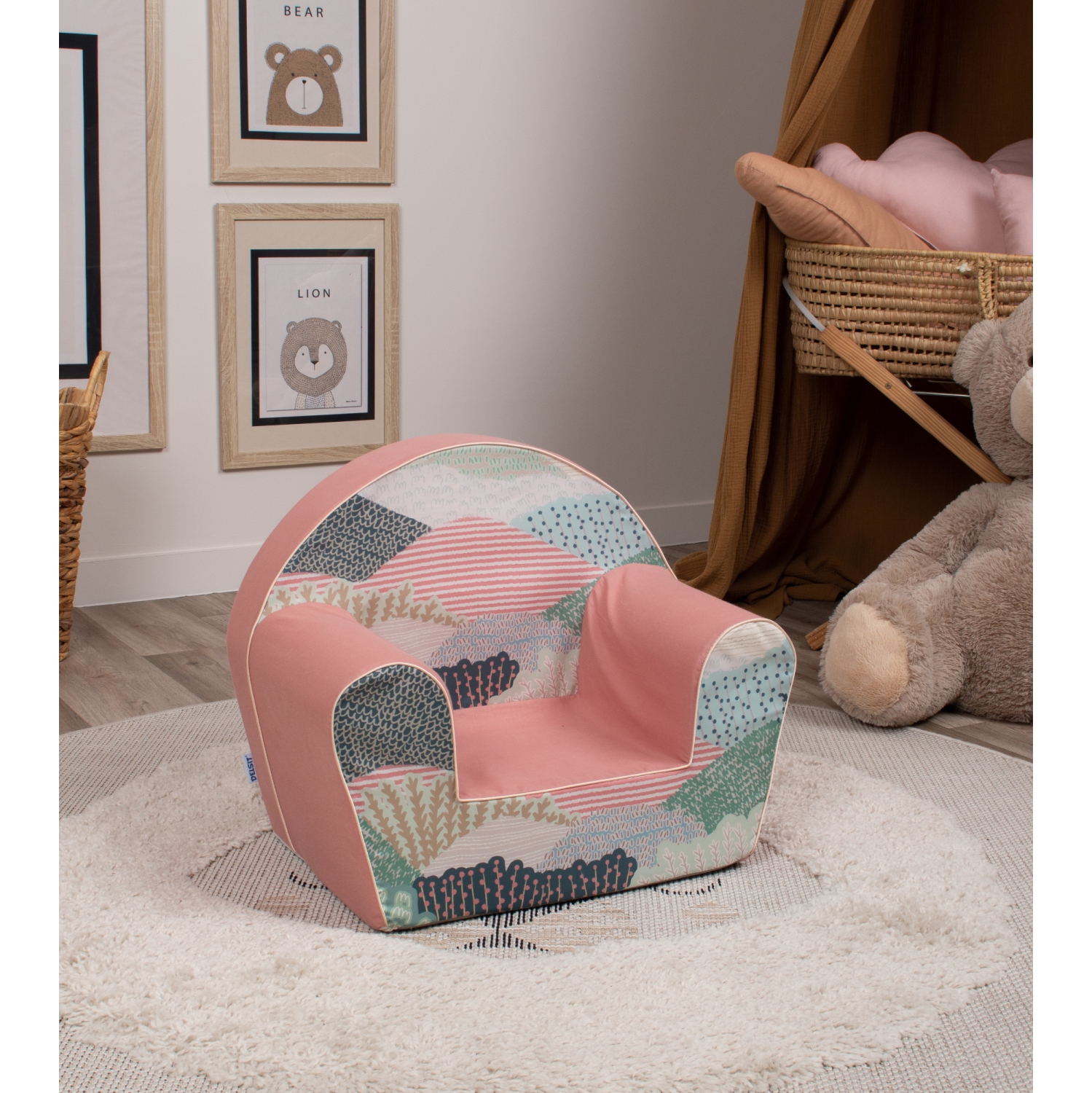 Delsit Kids Couch for Toddlers - Comfy Armchair for Children, Lightweight Foam Sofa and Reading Chair with Removable Cover, Made in Europe