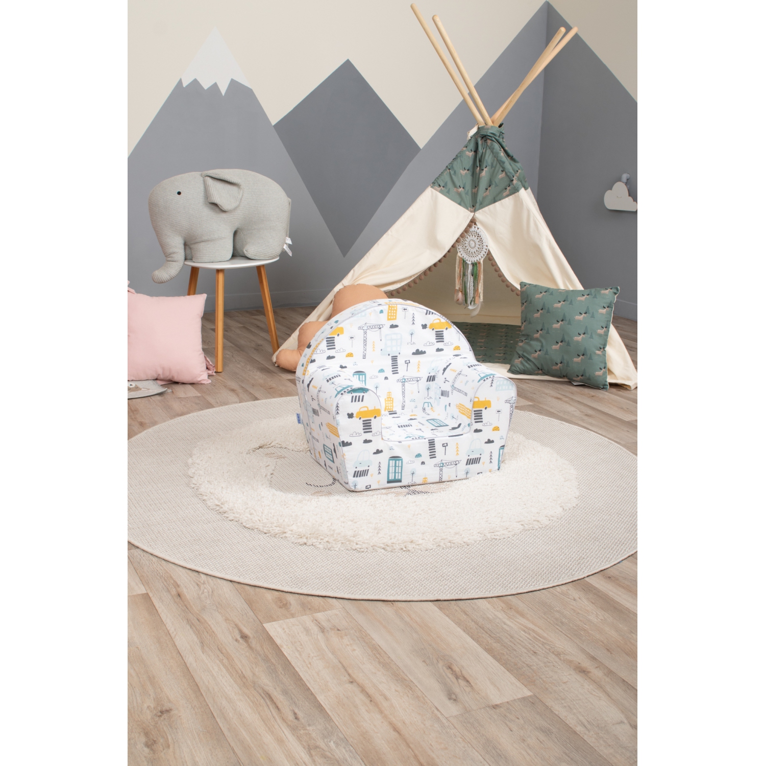 Delsit Kids Couch for Toddlers - Comfy Armchair for Children, Lightweight Foam Sofa and Reading Chair with Removable Cover, Made in Europe