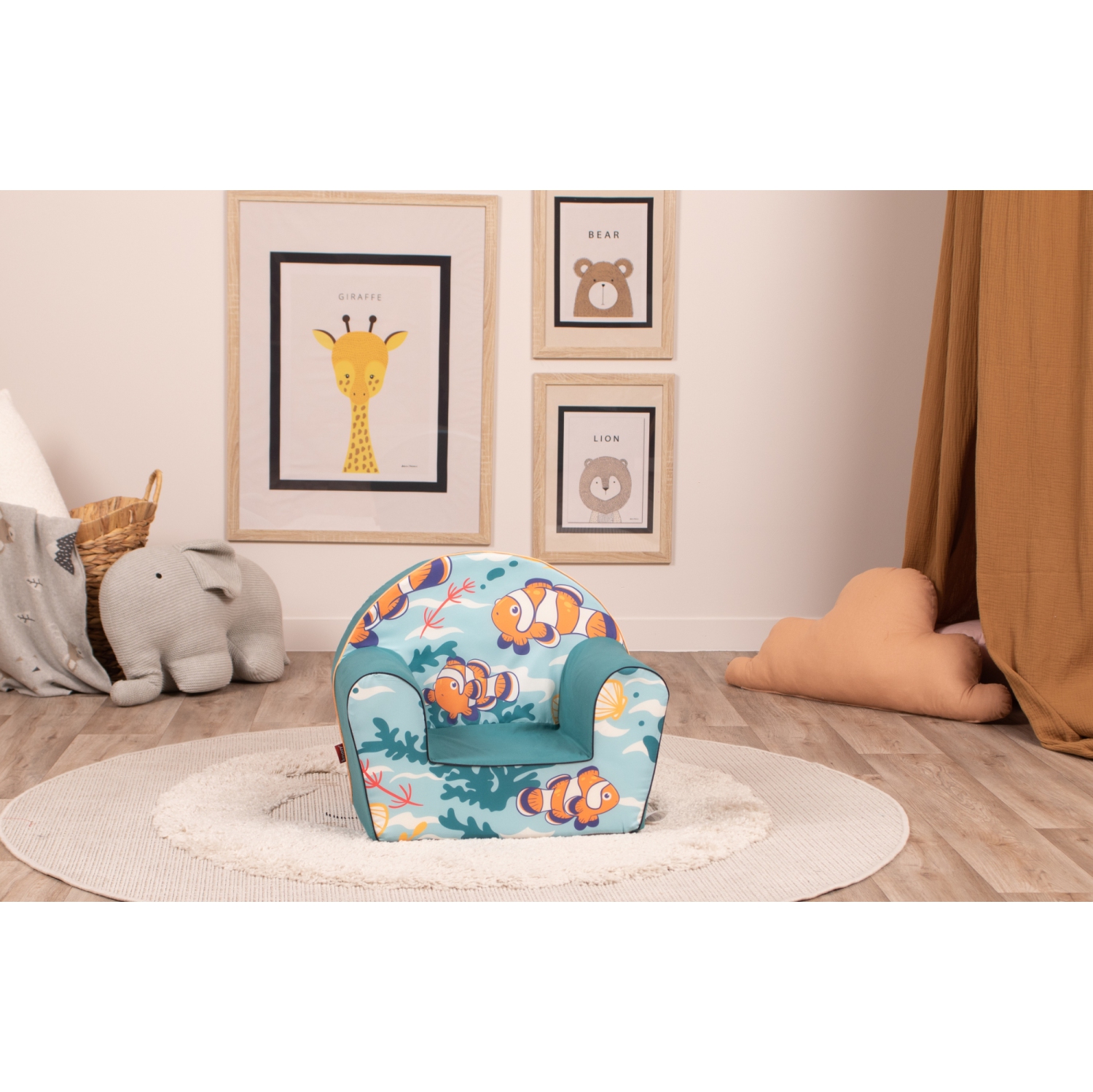 Delsit Kids Couch for Toddlers - Comfy Armchair for Children, Lightweight Foam Sofa and Reading Chair with Removable Cover, Made in Europe