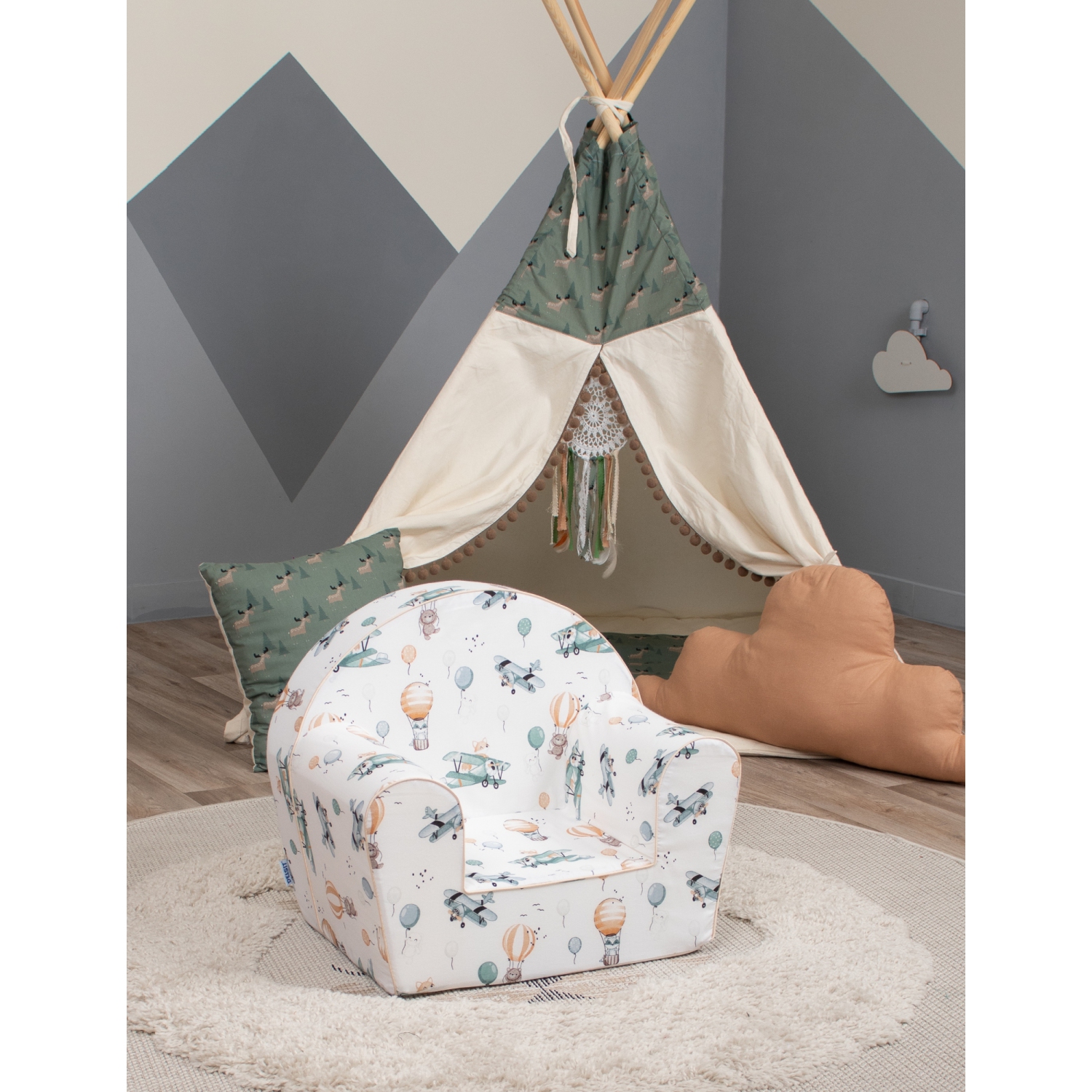 Canapé pour enfants de Delsit – Fauteuil confortable pour enfants, canapé en mousse léger et chaise de lecture avec housse amovible, fabriqué en