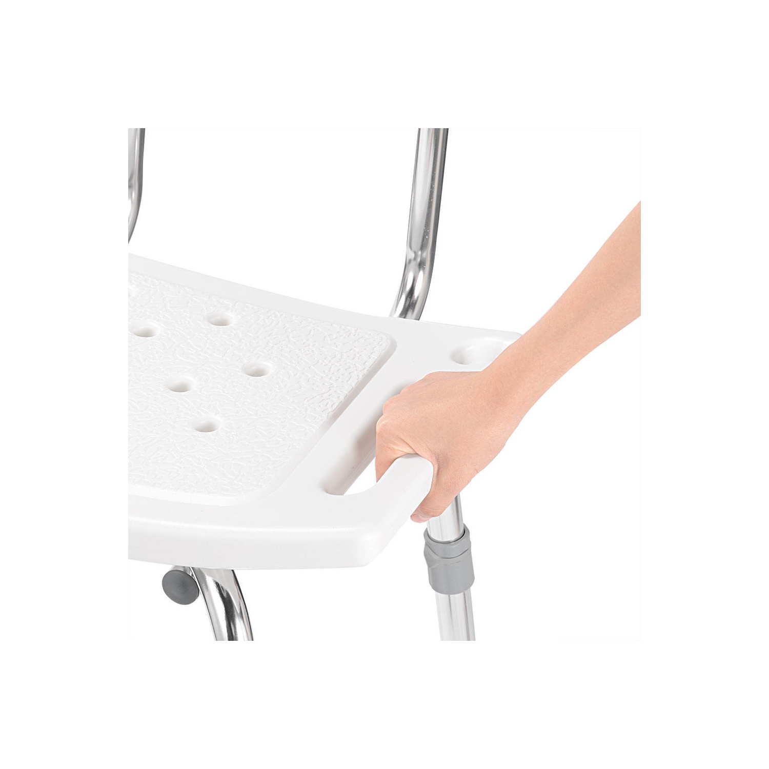 Chaise de douche pour salle de bain sans outils, banc de douche pour baignoire avec 6 réglages de hauteur et dossier amovible, capacité maximale de