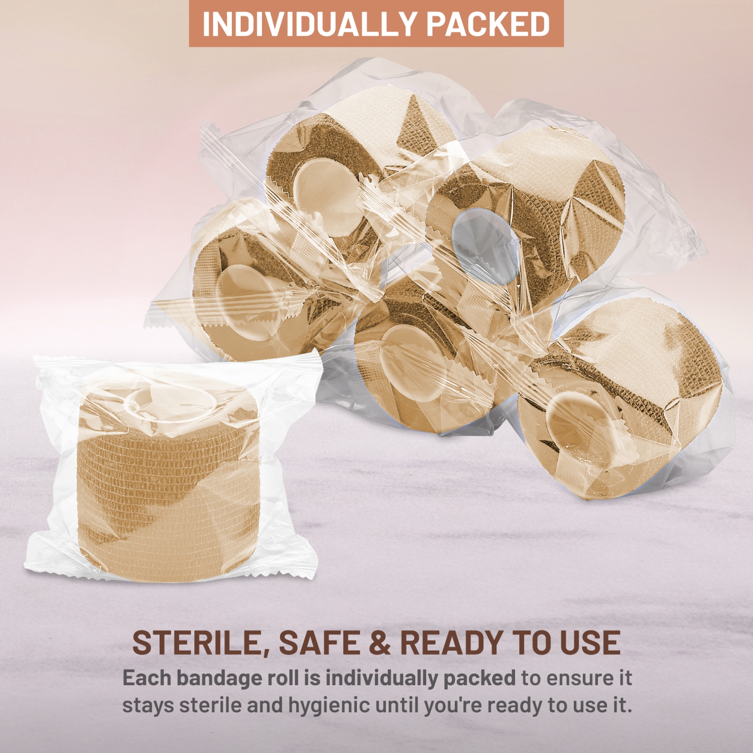 MEDca Self Adherent Cohesive Wrap Bandages 2 Inches X 5 Yards 6 Count