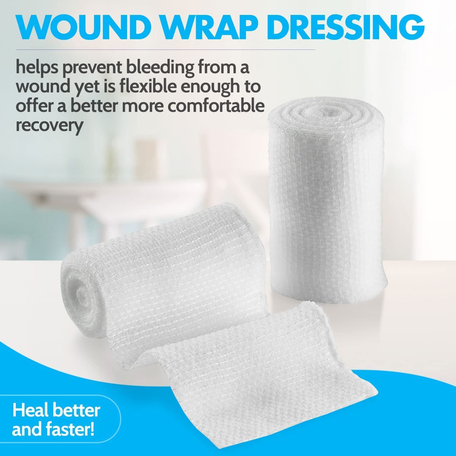 Gauze Bandage Rolls - 4 Yards Per Roll of Medical Grade Gauze Bandage and Stretch Bandage Wrapping for Dressing All Types of Wounds and First Aid Kit