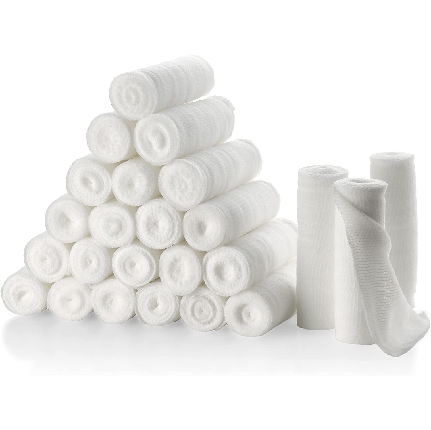 Gauze Bandage Rolls - 4 Yards Per Roll of Medical Grade Gauze Bandage and Stretch Bandage Wrapping for Dressing All Types of Wounds and First Aid Kit