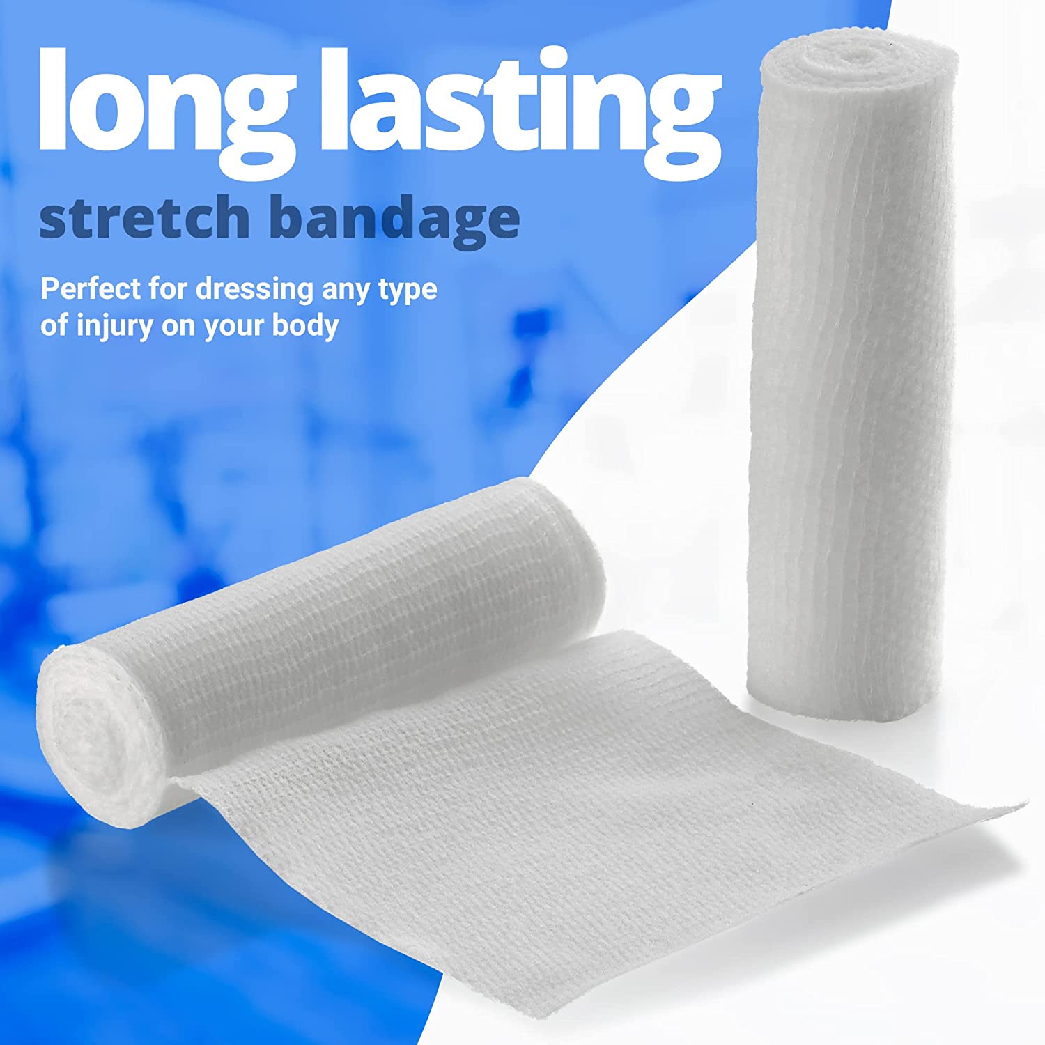 Gauze Bandage Rolls - 4 Yards Per Roll of Medical Grade Gauze Bandage and Stretch Bandage Wrapping for Dressing All Types of Wounds and First Aid Kit