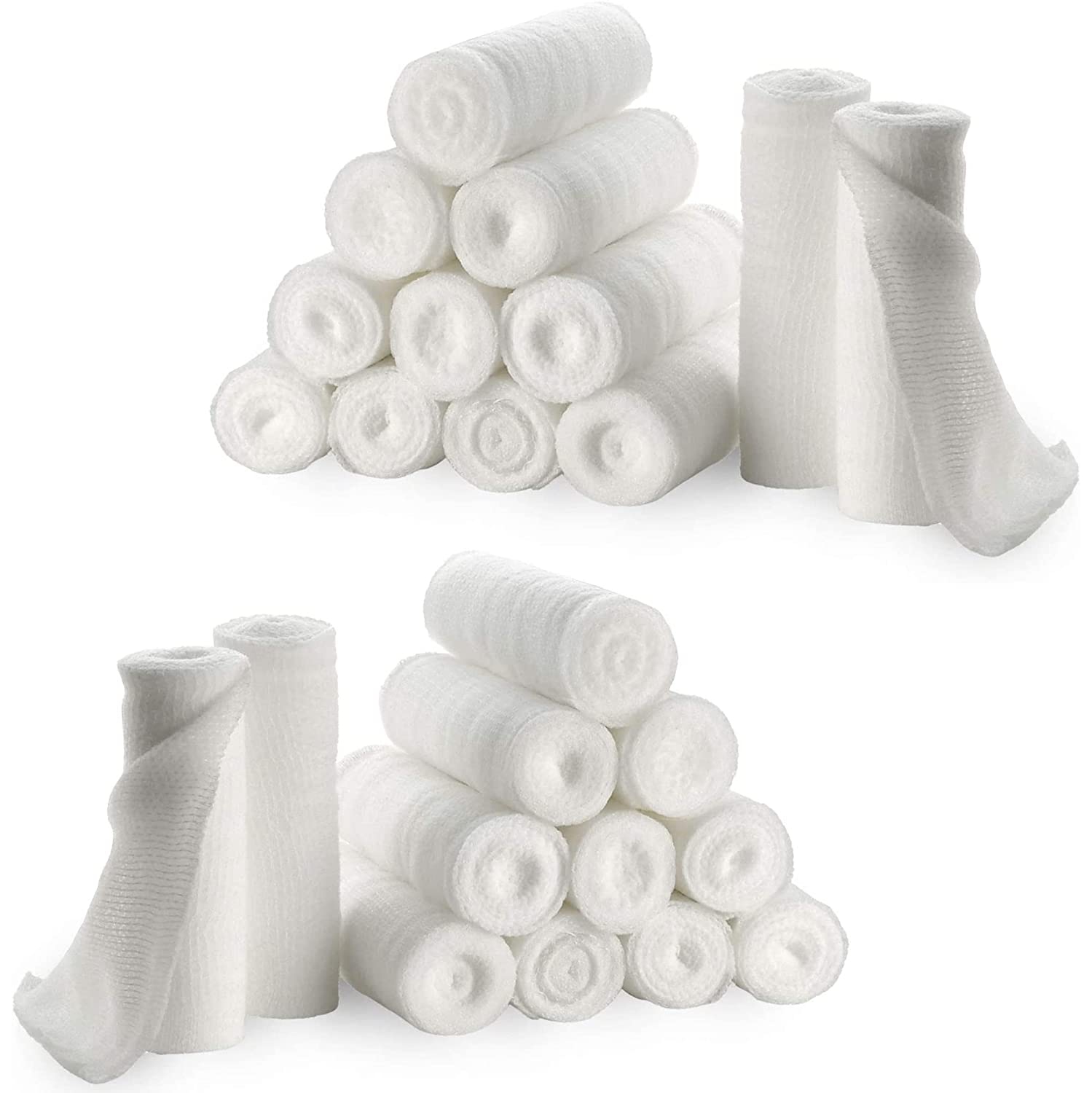 Gauze Bandage Rolls - 4 Yards Per Roll of Medical Grade Gauze Bandage and Stretch Bandage Wrapping for Dressing All Types of Wounds and First Aid Kit