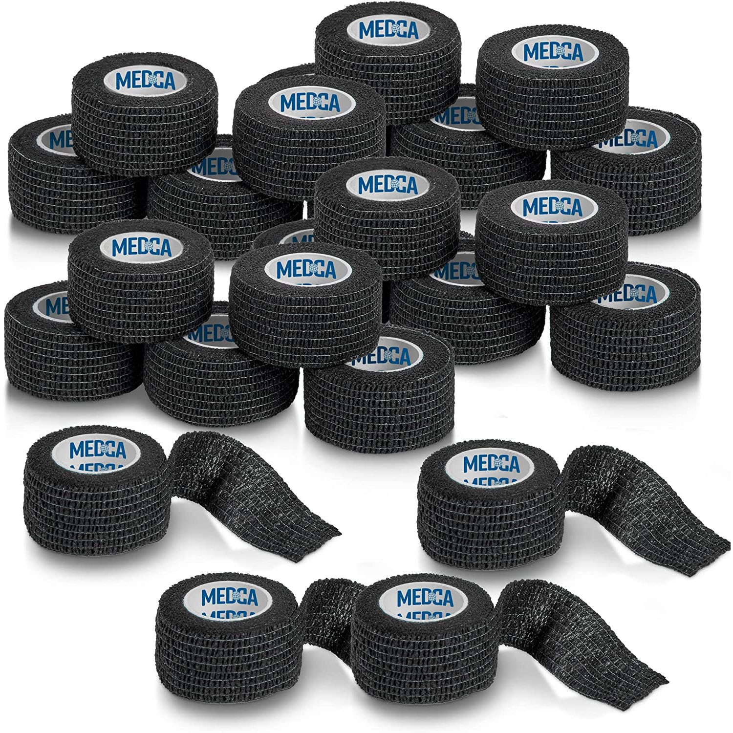 Self-Adherent Cohesive Bandage - Pack of 24 Rolls - 1" Wide x 5 Yards - Athletic Sports Tape for Medical Use, Sports, First Aid and Helps Protect