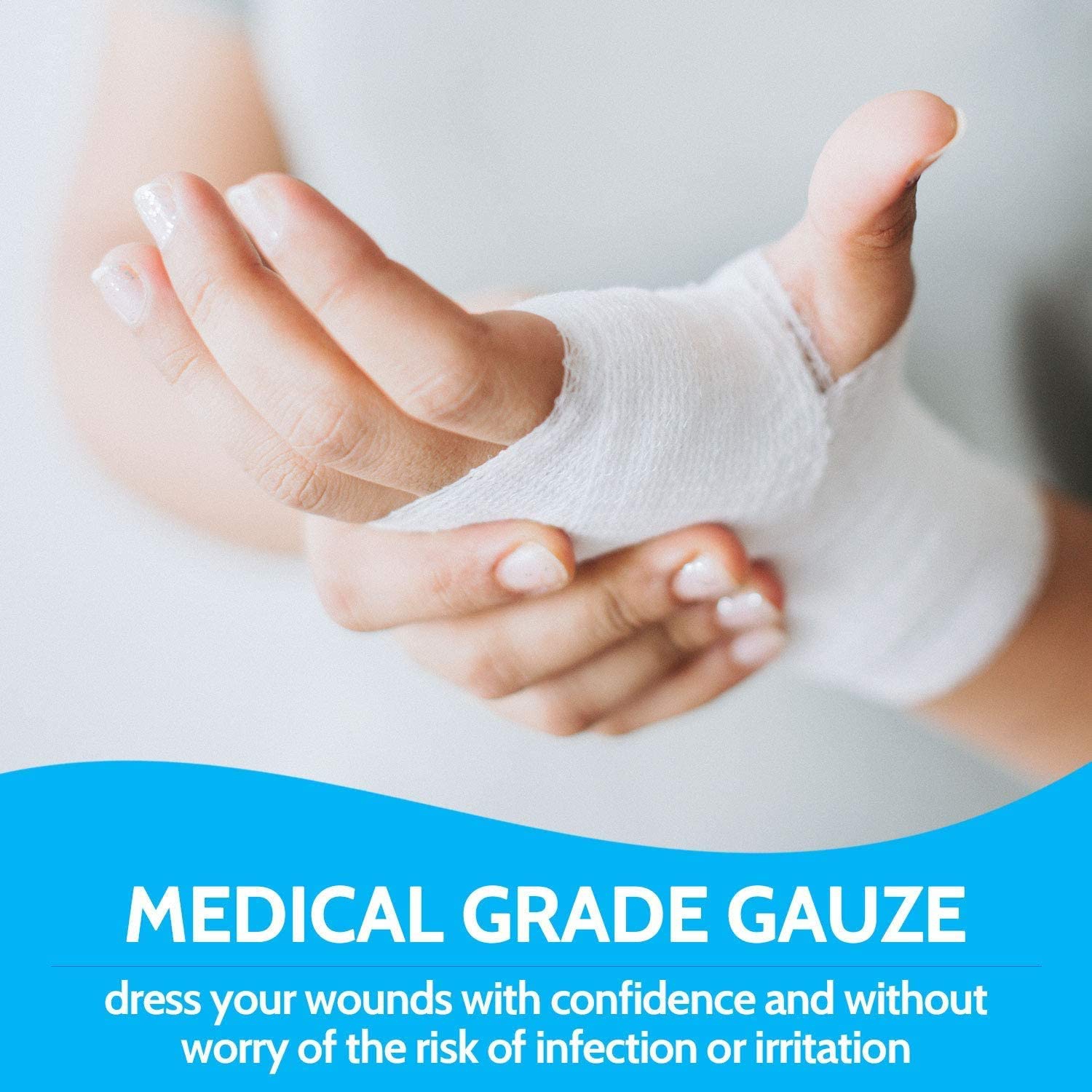 Gauze Bandage Rolls - 4 Yards Per Roll of Medical Grade Gauze Bandage and Stretch Bandage Wrapping for Dressing All Types of Wounds and First Aid Kit