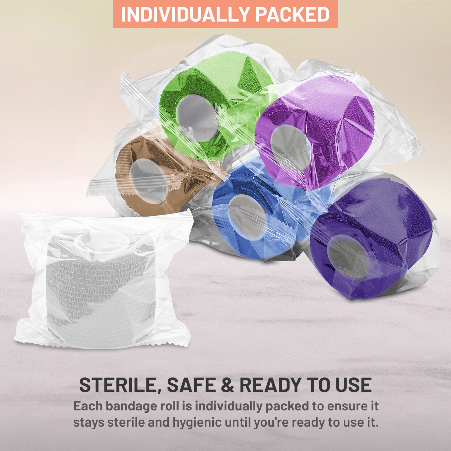 Pansements adhésifs meDca cohésifs, 2 po x 5 verges, paq. 6