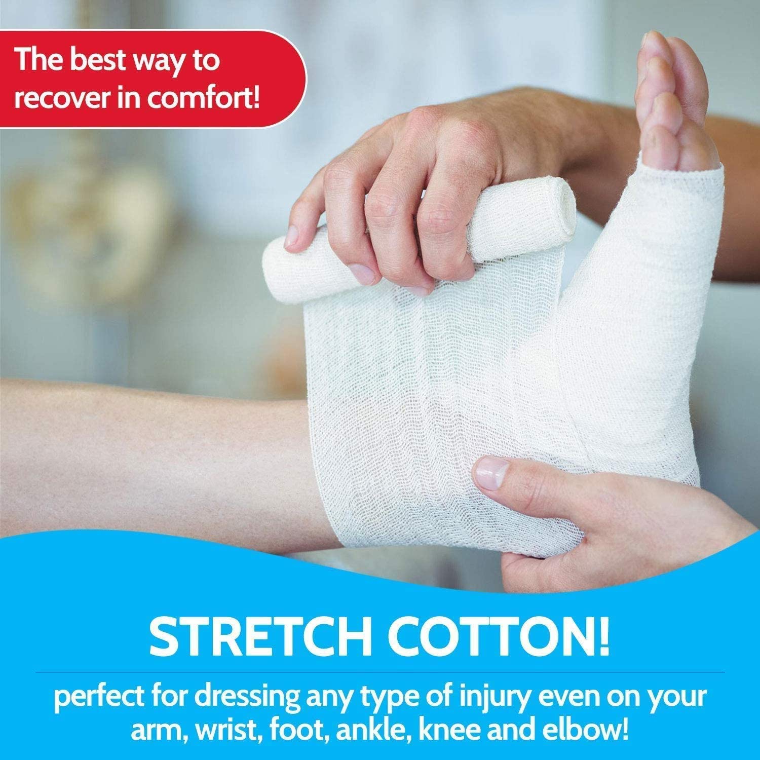 Gauze Bandage Rolls - 4 Yards Per Roll of Medical Grade Gauze Bandage and Stretch Bandage Wrapping for Dressing All Types of Wounds and First Aid Kit